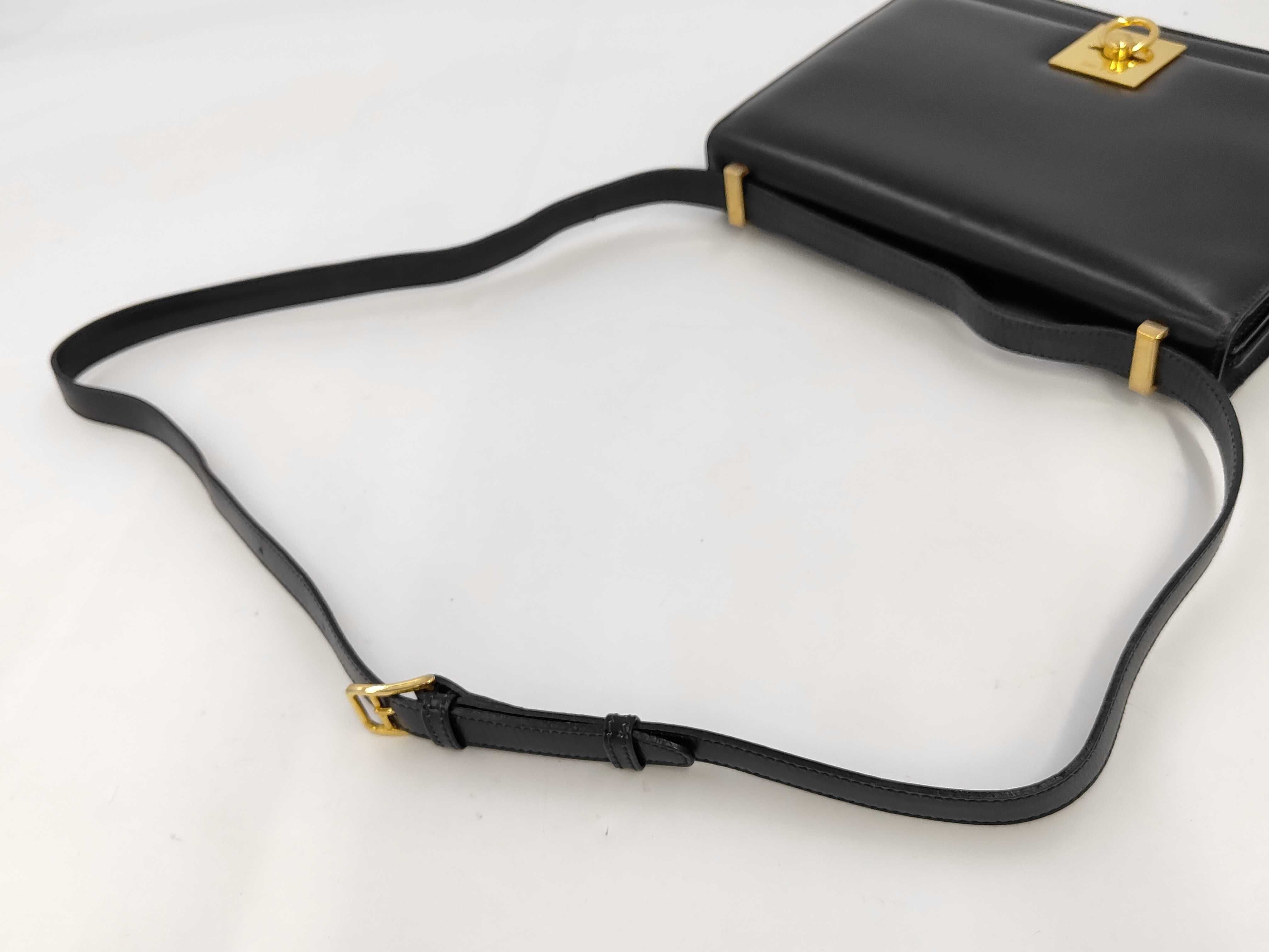 Leather Shoulder Bag, Black — view 3