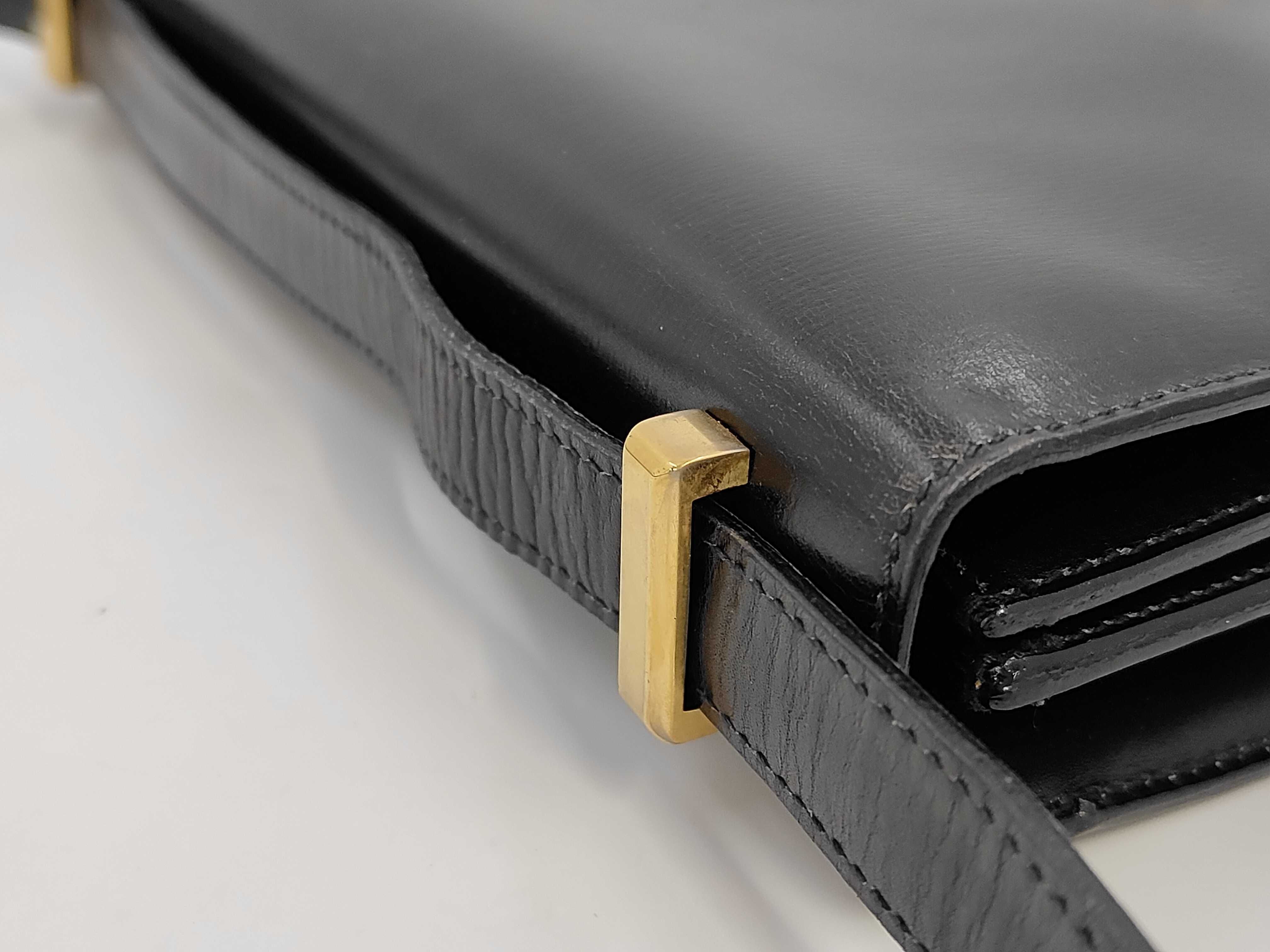 Leather Shoulder Bag, Black — view 5