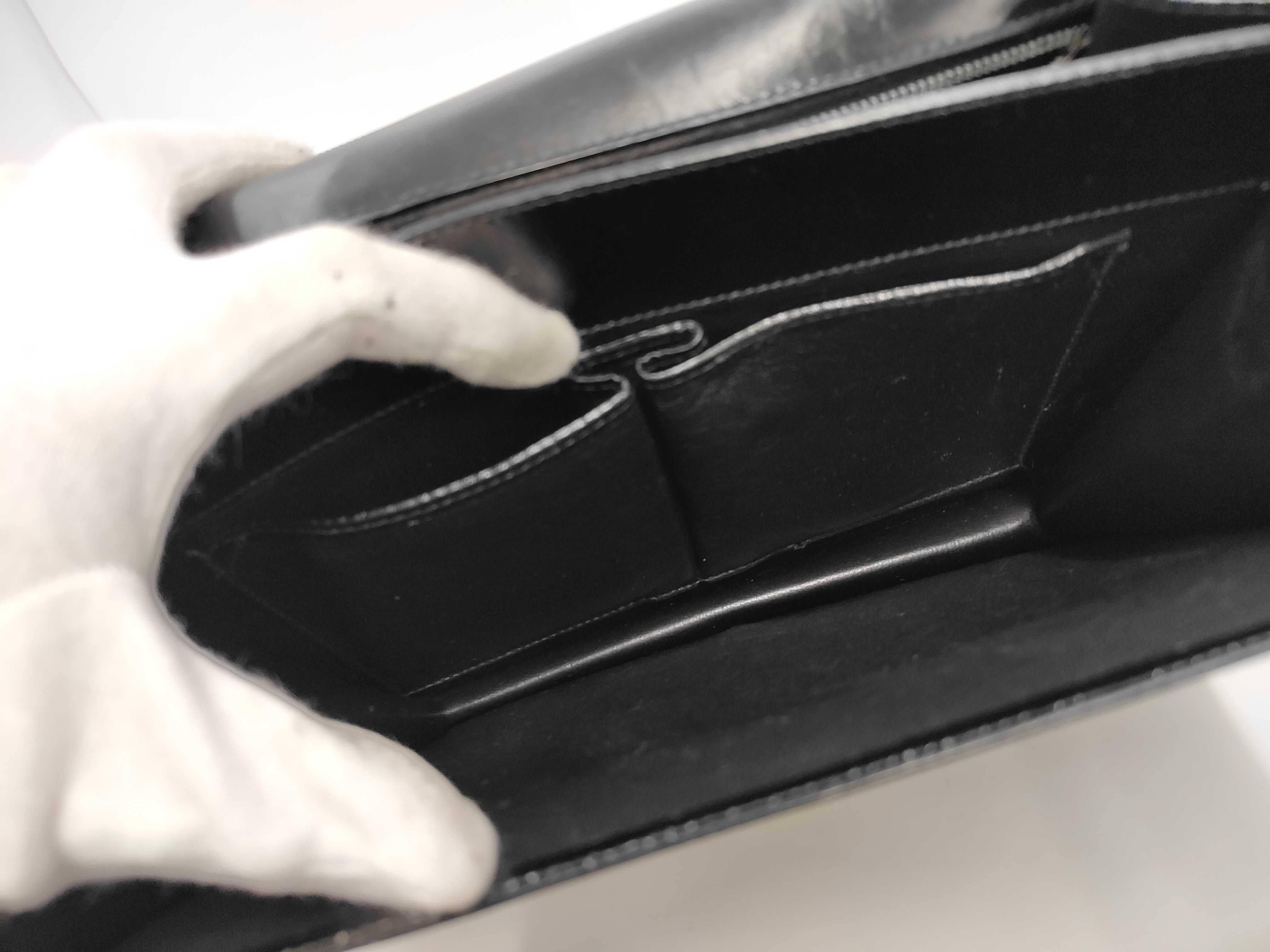 Leather Shoulder Bag, Black — view 9