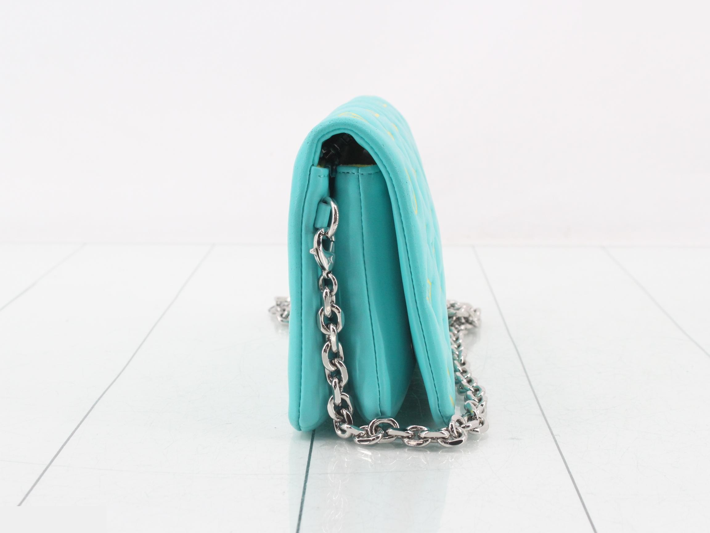 M80744 Pochette Cushion Turquoise Chain Strap — view 4