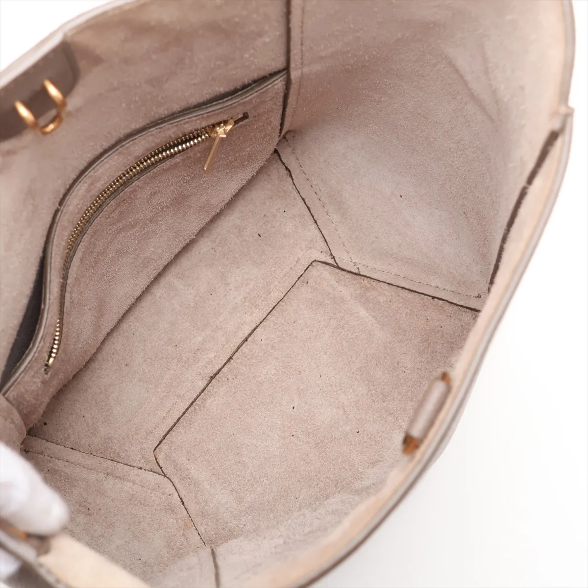 Sangle Bucket Small Leather Shoulder Bag, Beige — view 6