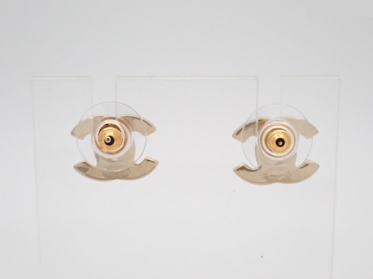 04A Coco Mark Stud Earrings with Rhinestones (Multi-colored) — view 2
