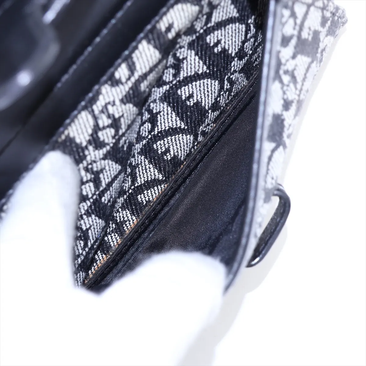 Trotter Canvas x Leather Handbag, Black — view 12