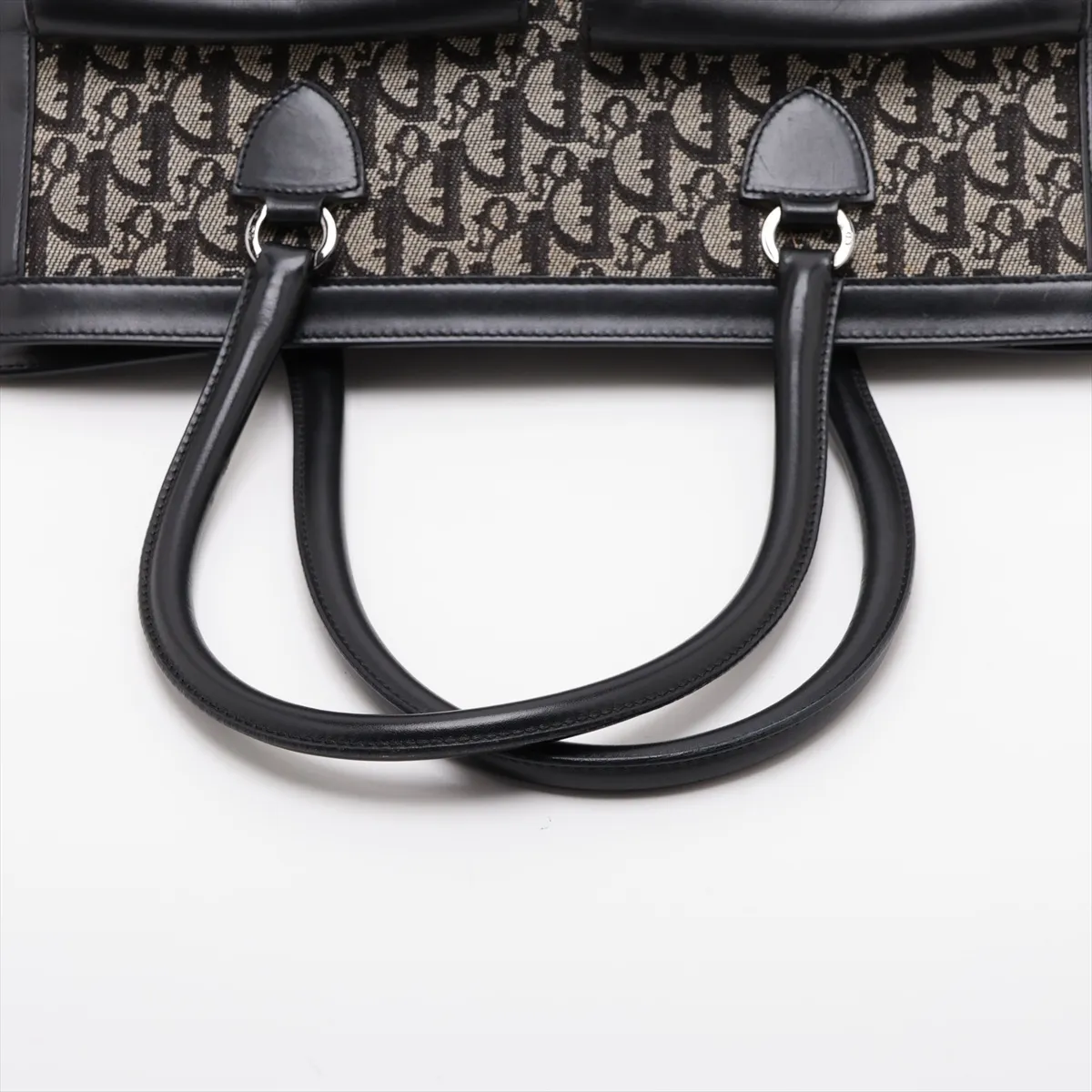 Trotter Canvas x Leather Handbag, Black — view 5