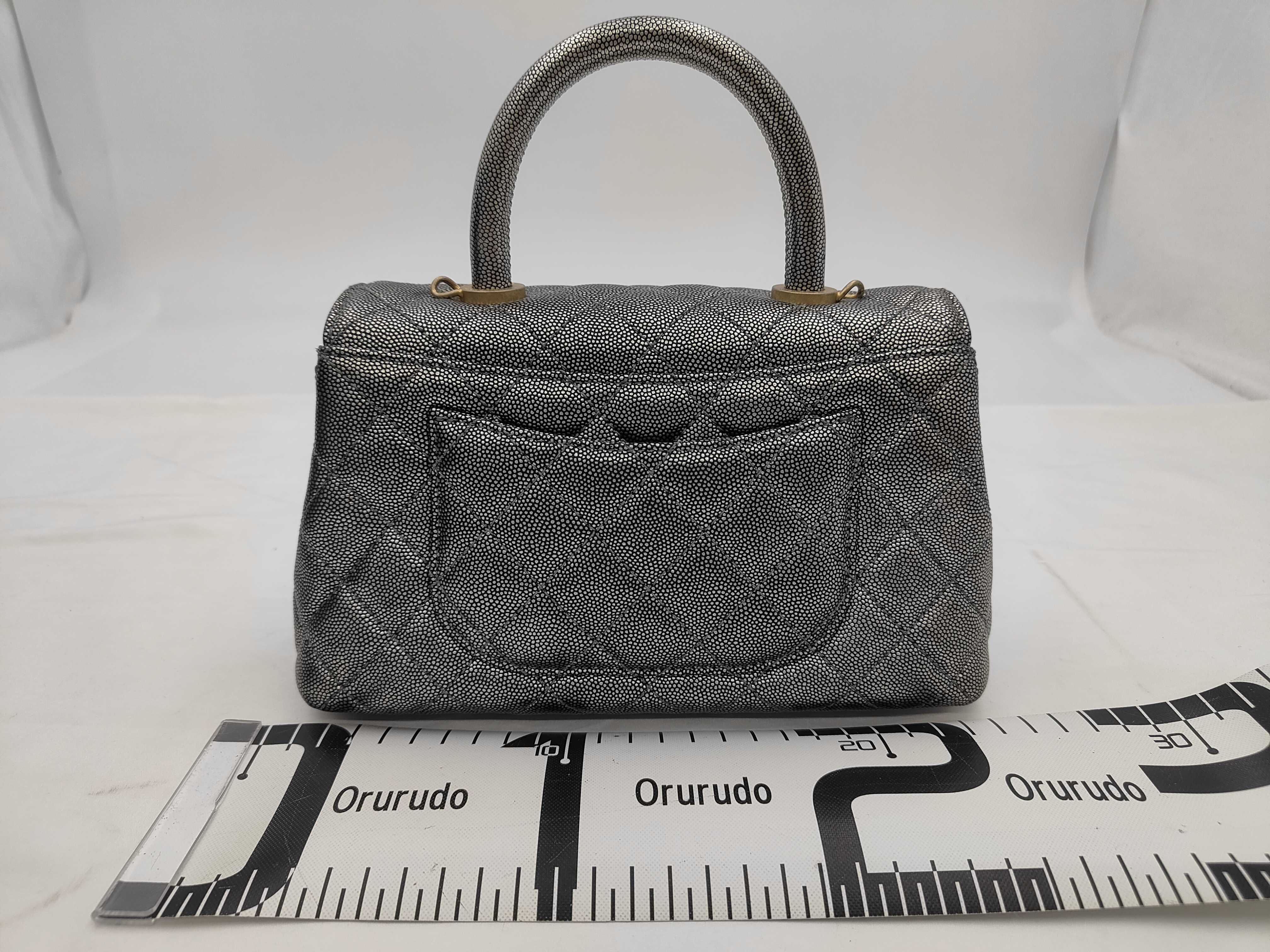 Top Handle Flap Bag / Matelassé / Coco Handle XS Handbag A92990 Silver Vintage Gold Hardware Caviar Skin 28338372 — view 3
