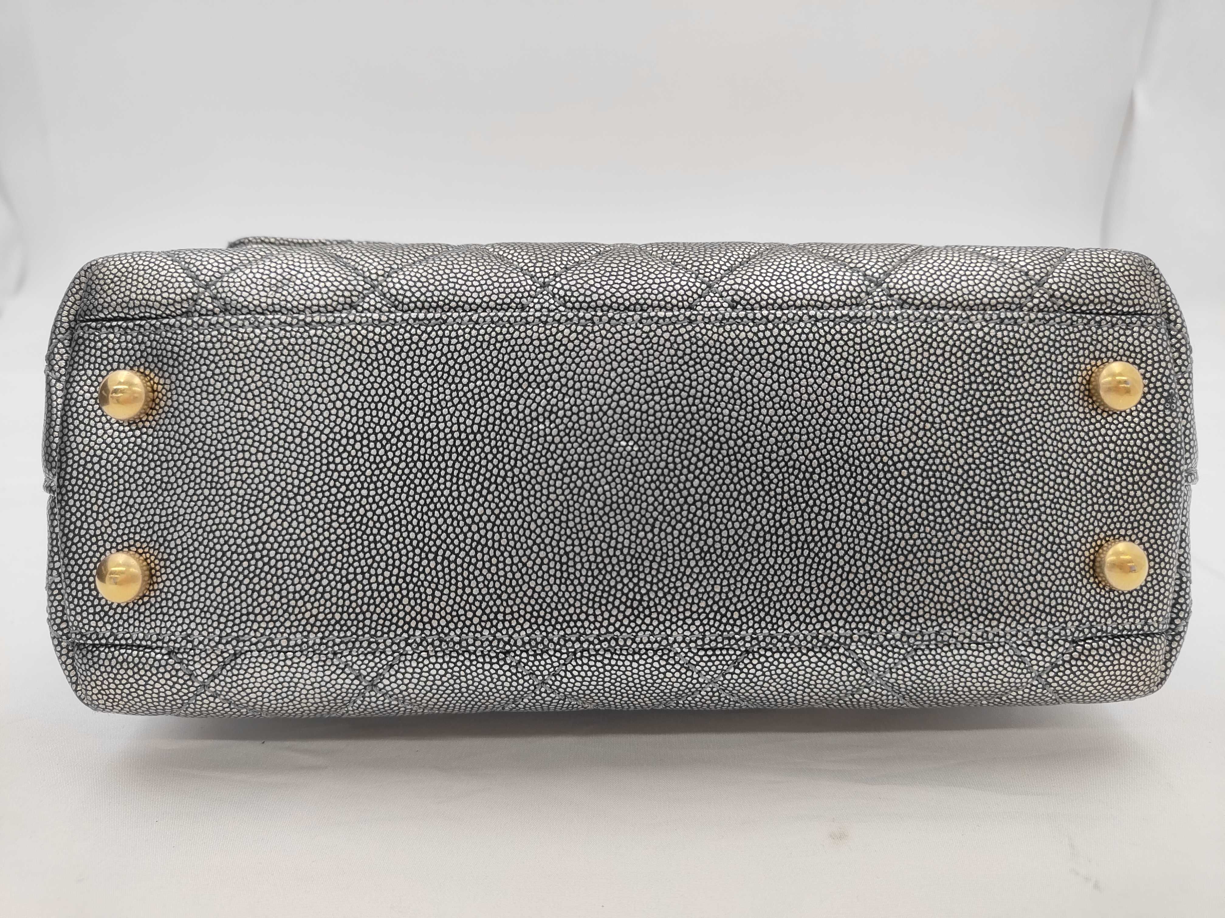 Top Handle Flap Bag / Matelassé / Coco Handle XS Handbag A92990 Silver Vintage Gold Hardware Caviar Skin 28338372 — view 8