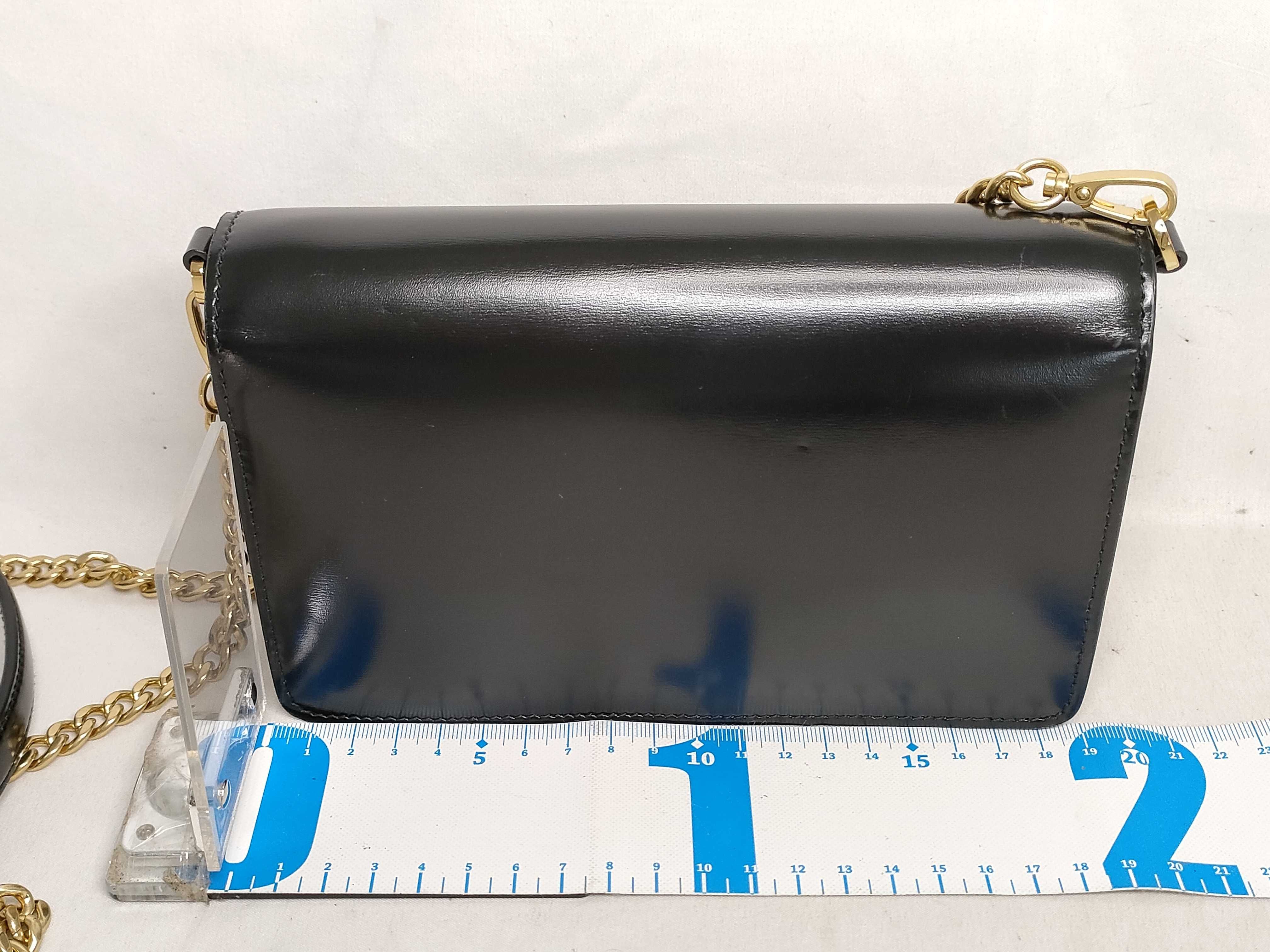 Chain Shoulder Bag, Leather, Black Shoulder Bag — view 2