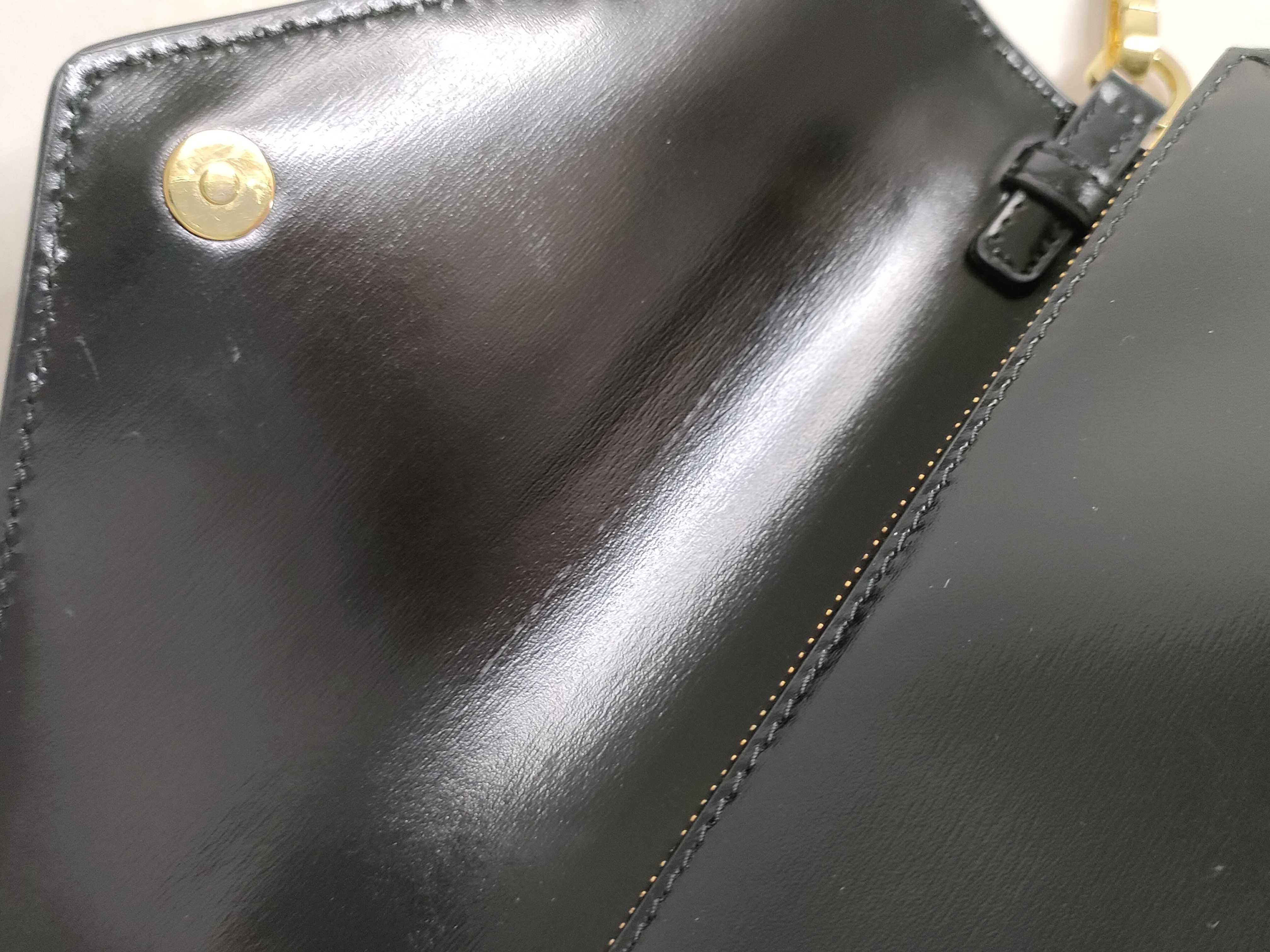 Chain Shoulder Bag, Leather, Black Shoulder Bag — view 8