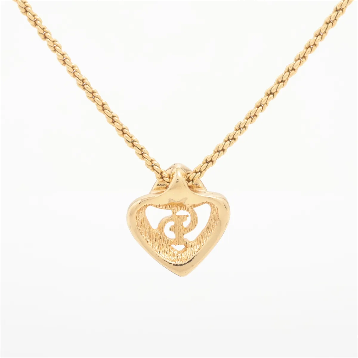 CD Heart Necklace, GP Gold, — view 2