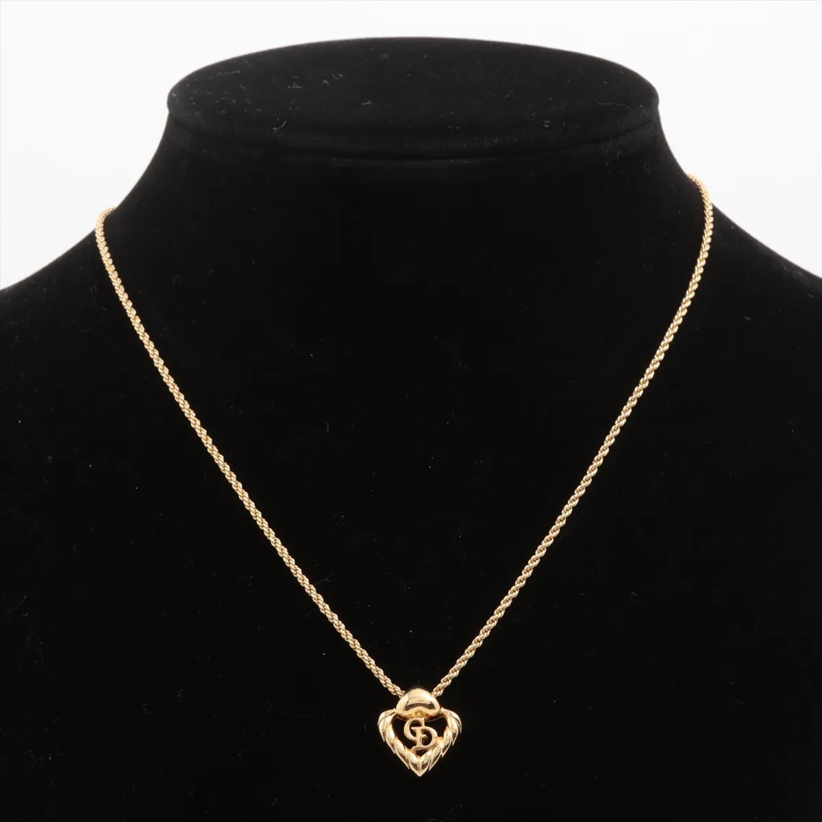 CD Heart Necklace, GP Gold, — view 5