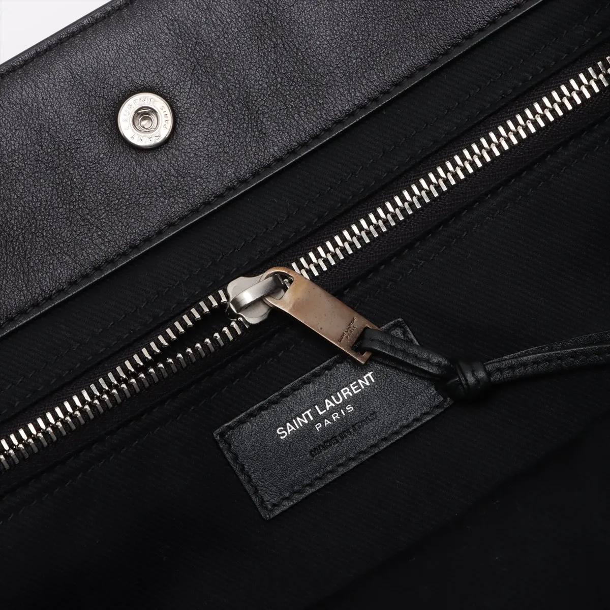 Rive Gauche Leather Tote Bag Black 686266 — view 11