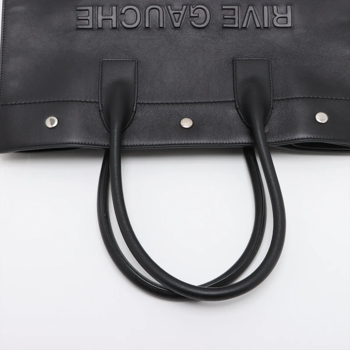 Rive Gauche Leather Tote Bag Black 686266 — view 5
