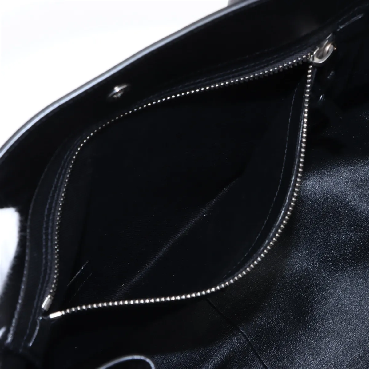 Rive Gauche Leather Tote Bag Black 686266 — view 8