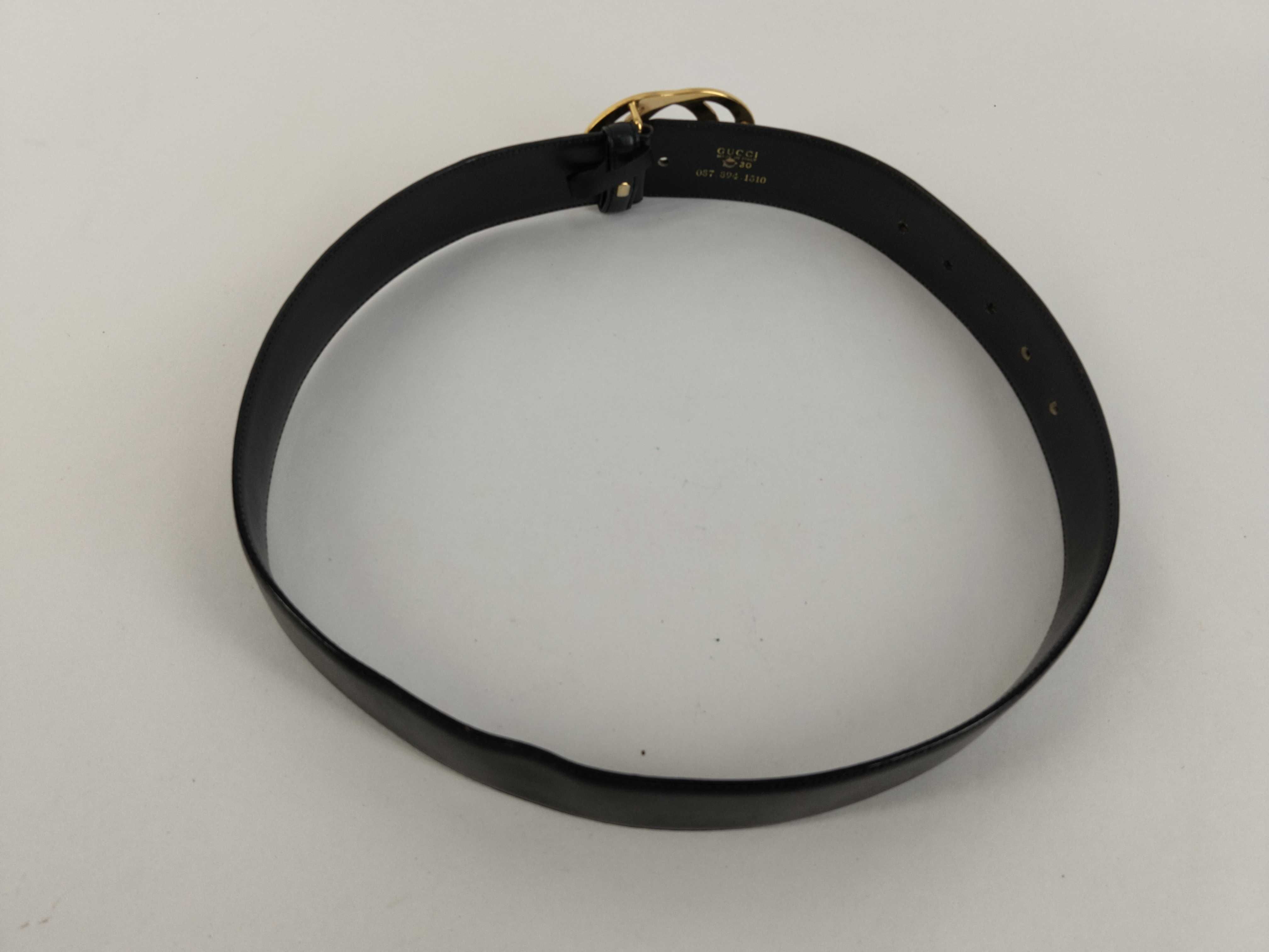 Black Leather GG Logo Belt — view 2