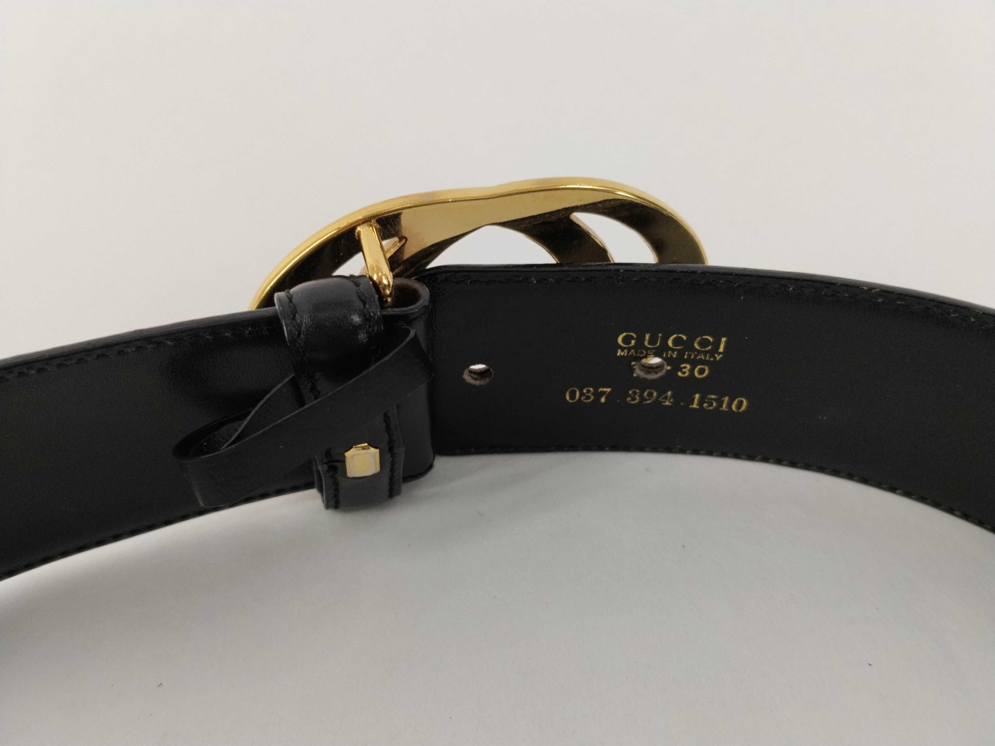 Black Leather GG Logo Belt — view 3