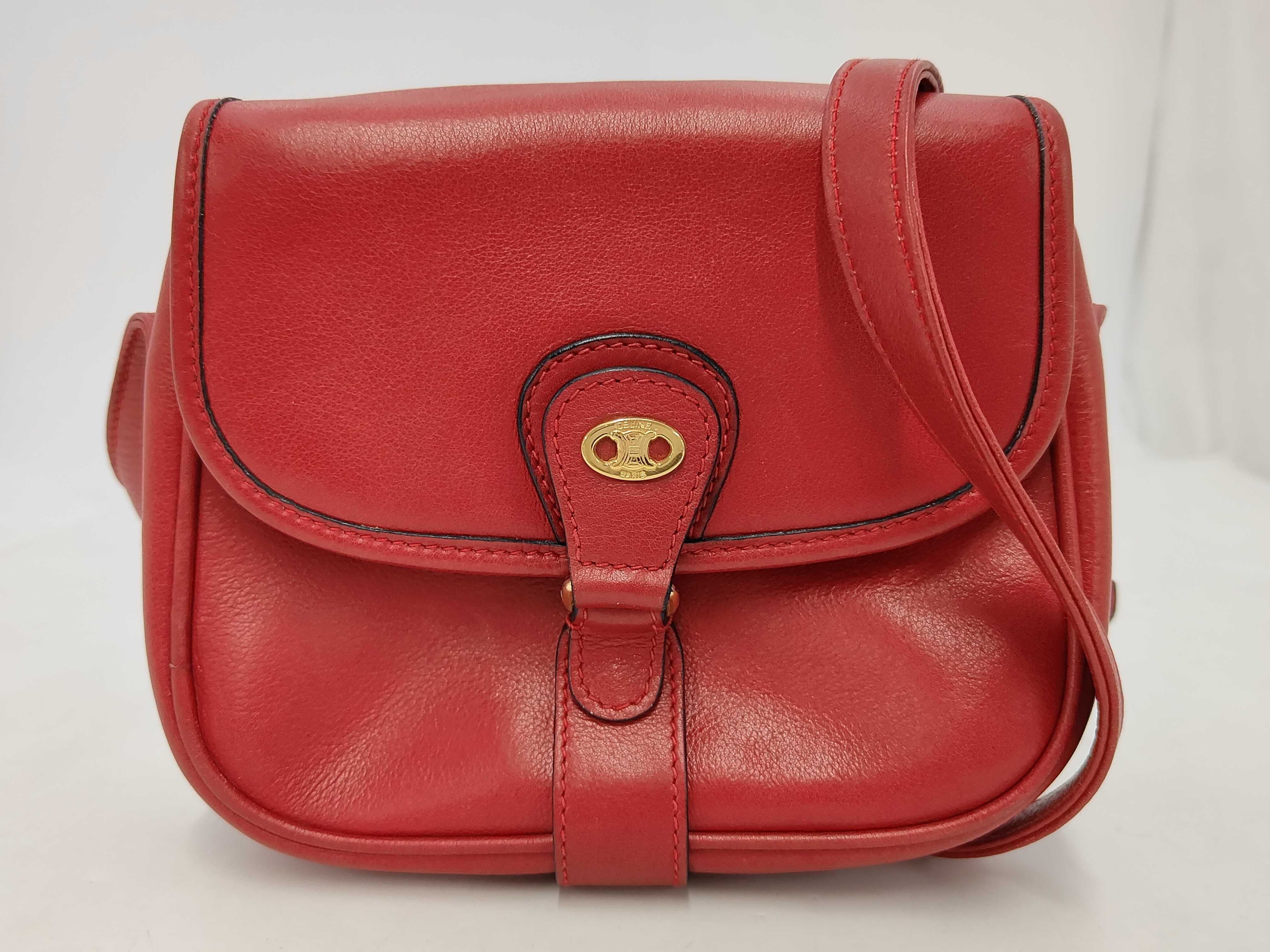 Leather Mini Shoulder Bag (Red)