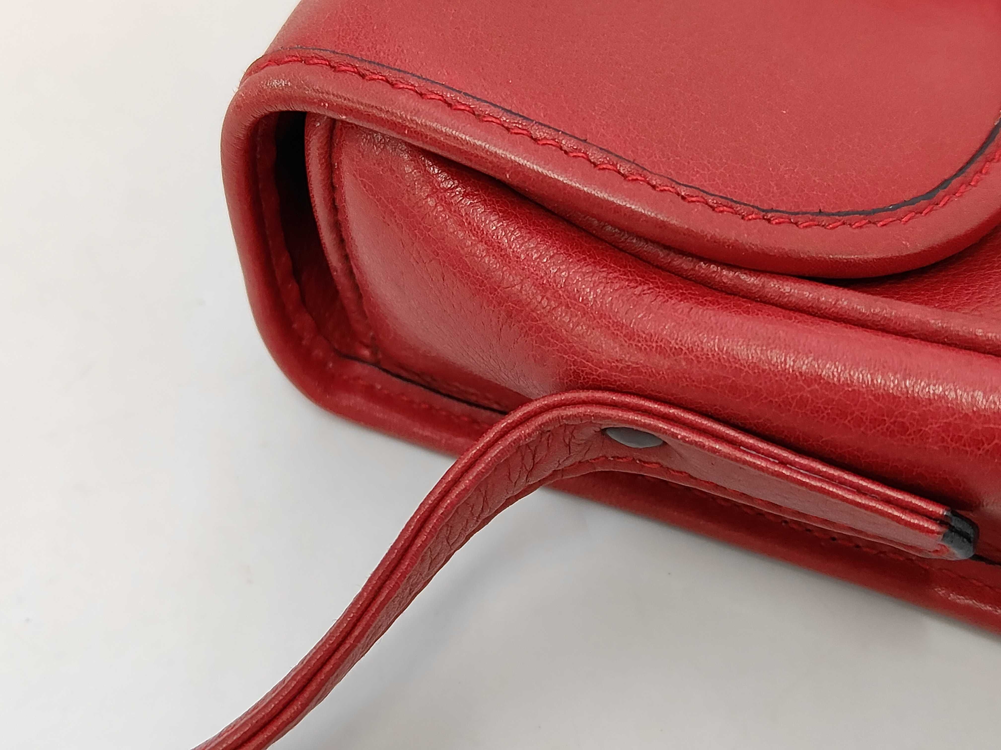 Leather Mini Shoulder Bag (Red) — view 5