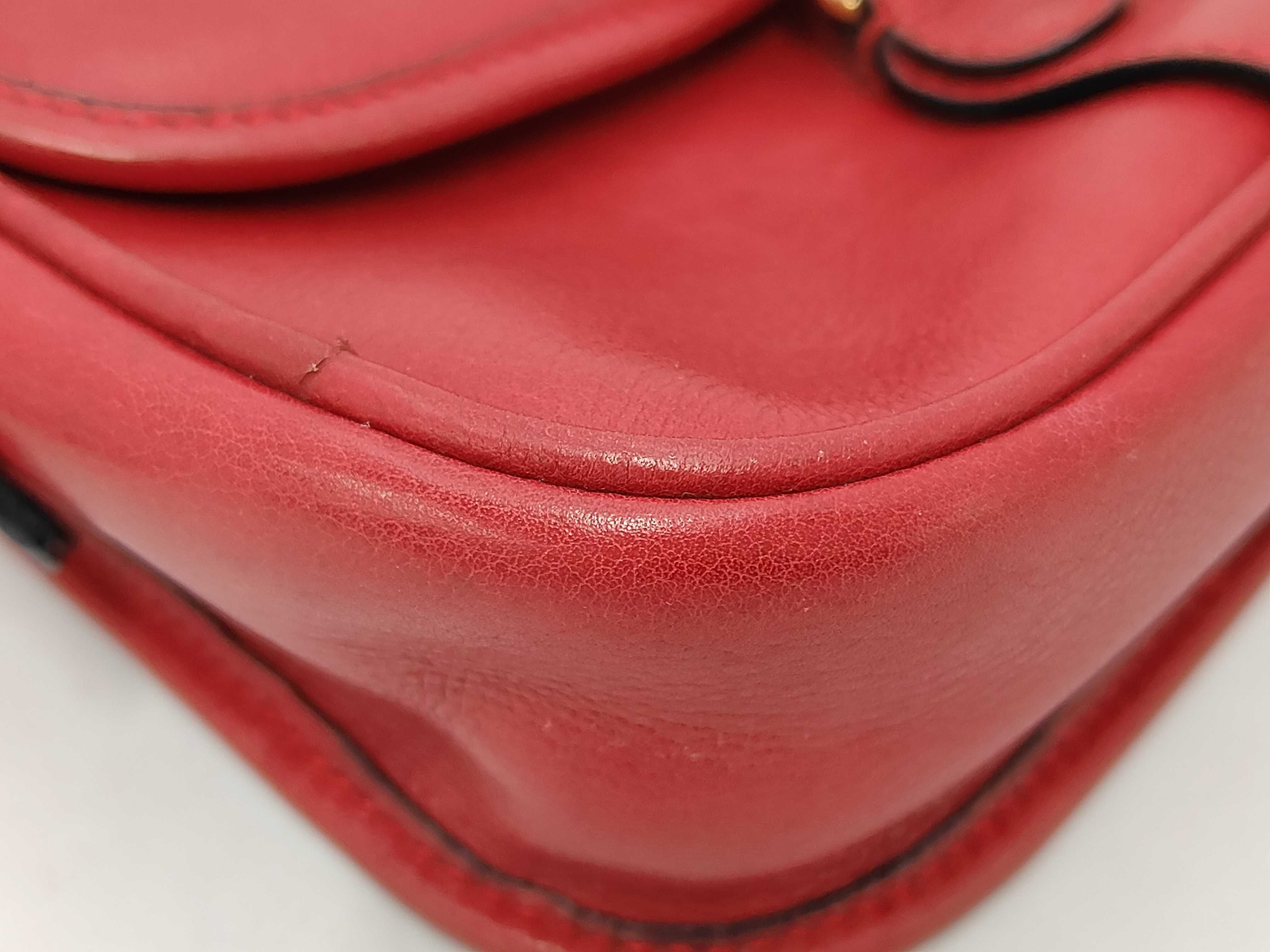 Leather Mini Shoulder Bag (Red) — view 6