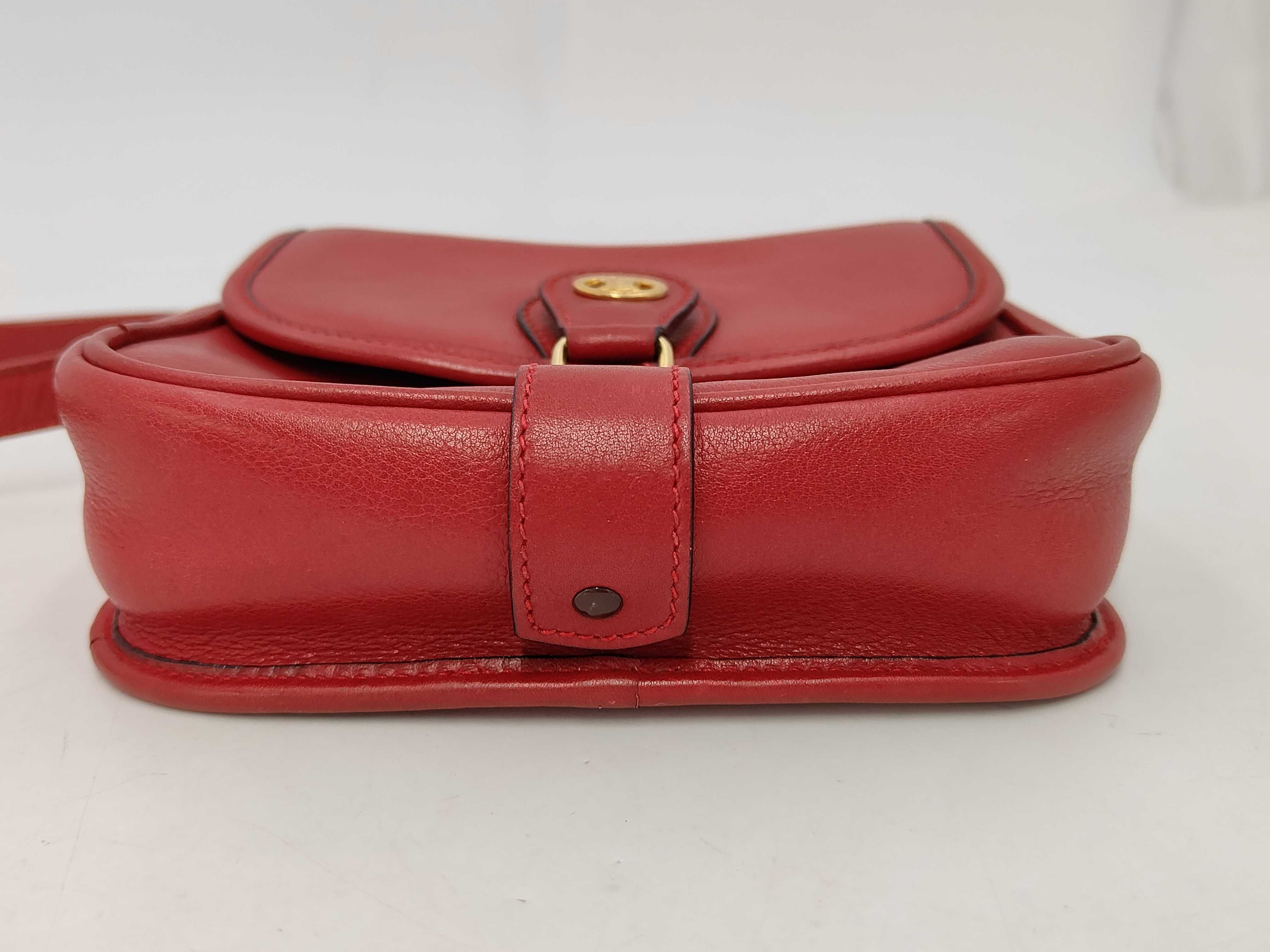 Leather Mini Shoulder Bag (Red) — view 7