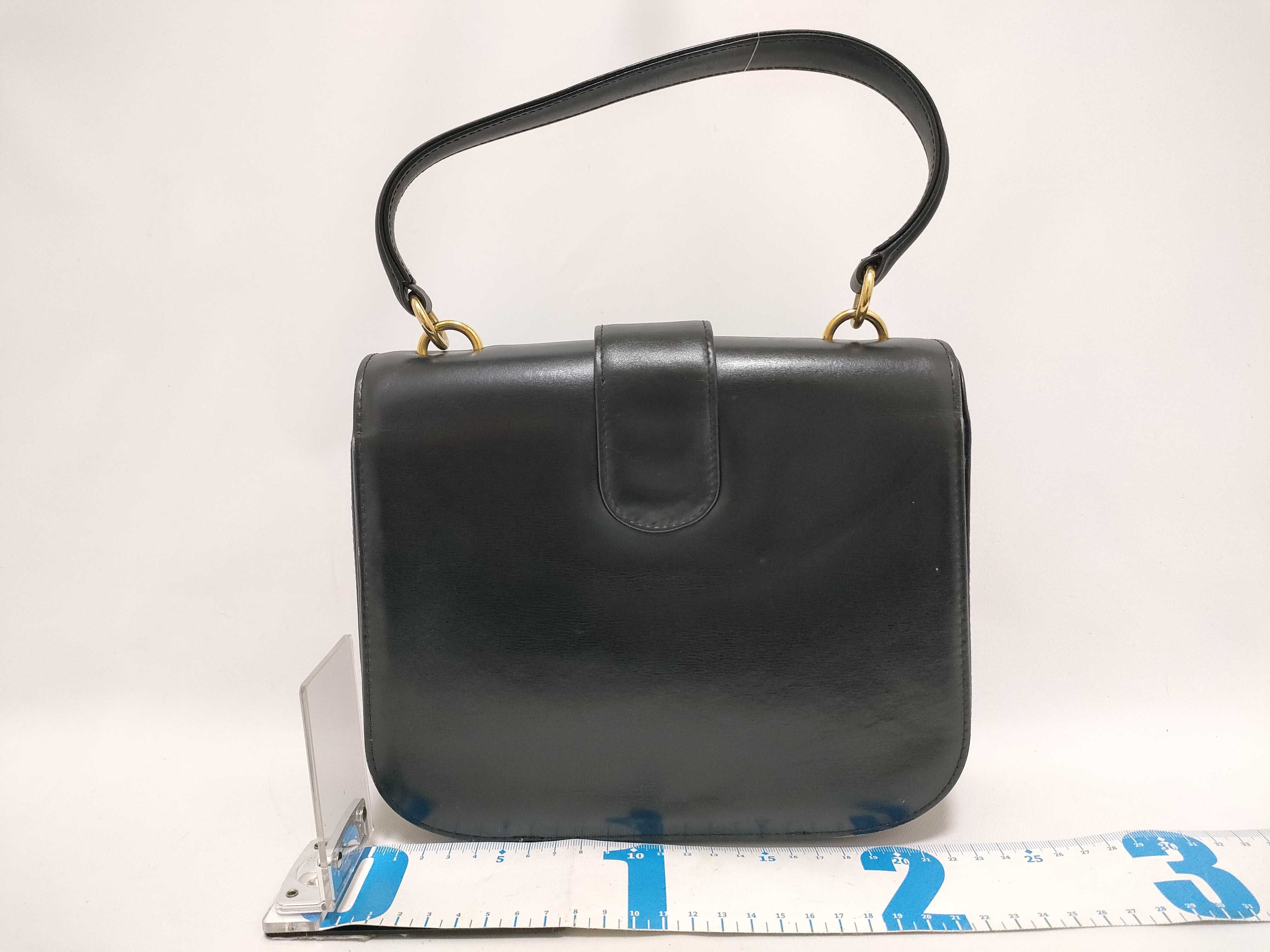 Leather Handbag, Black — view 2