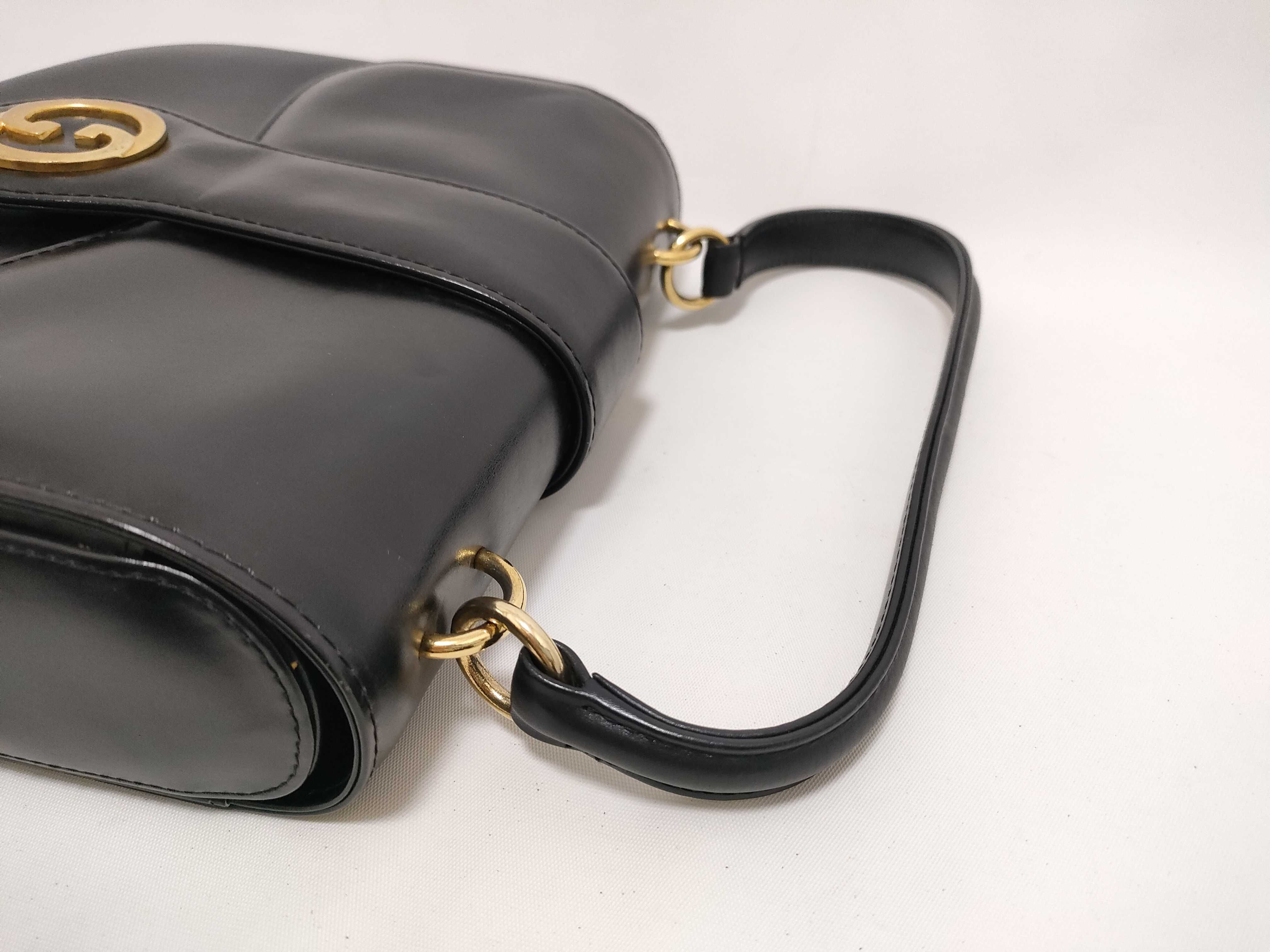 Leather Handbag, Black — view 3