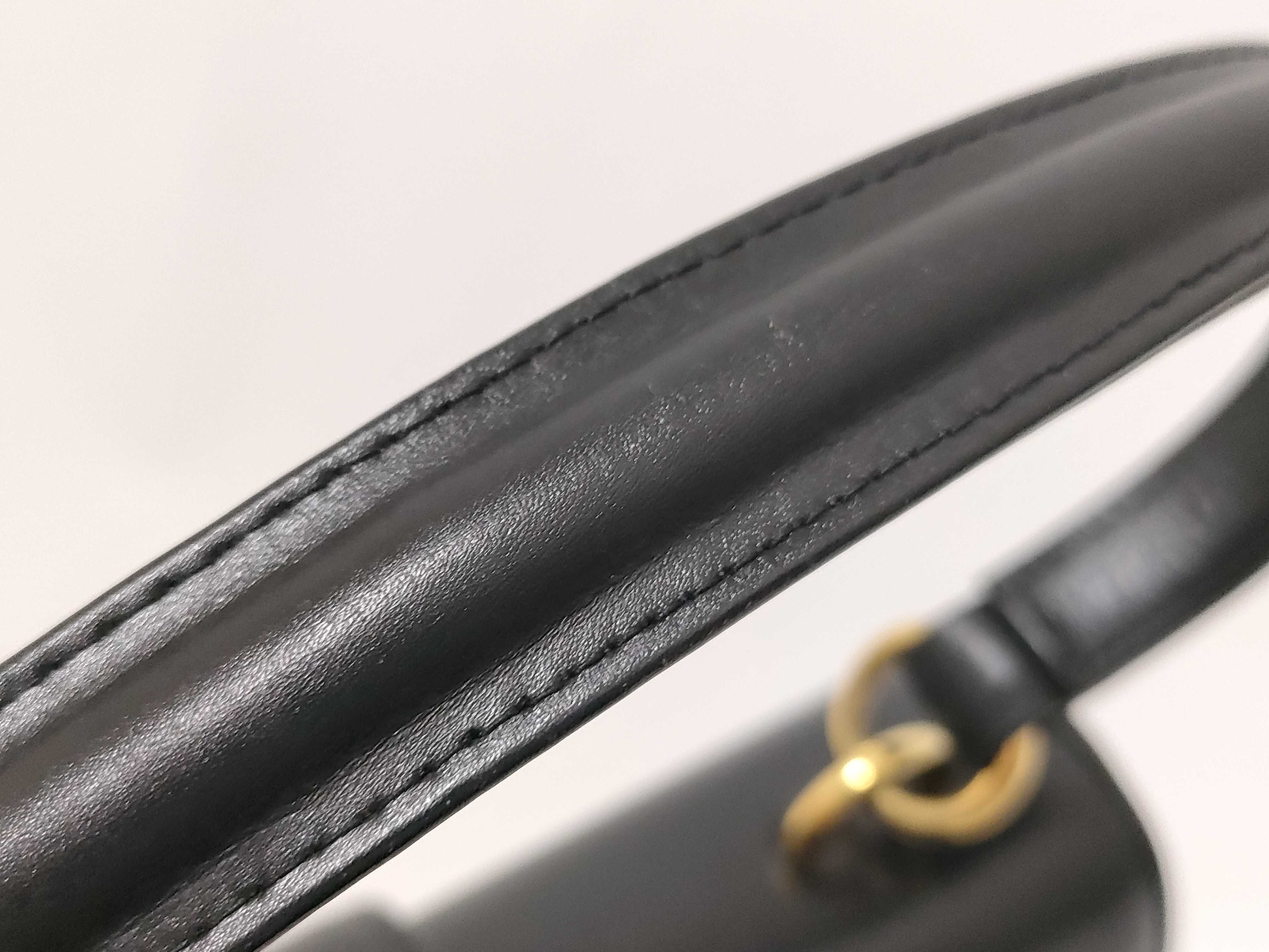 Leather Handbag, Black — view 4