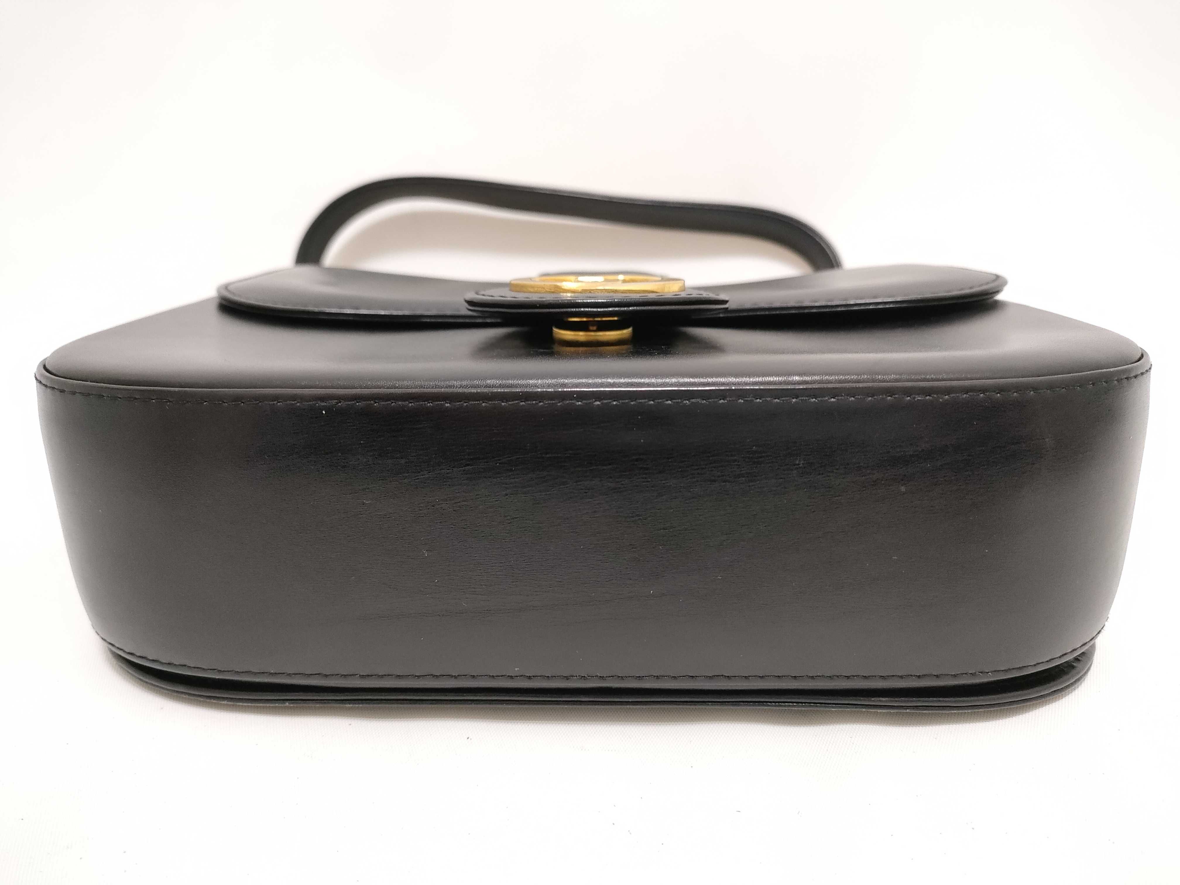 Leather Handbag, Black — view 7