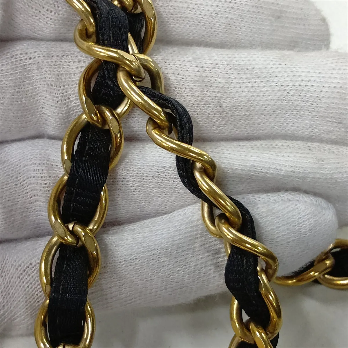 New Travel Line Nylon Single Flap Double Chain Bag, Black with Gold Hardware, 8152411 (Serial Number 8) — view 12