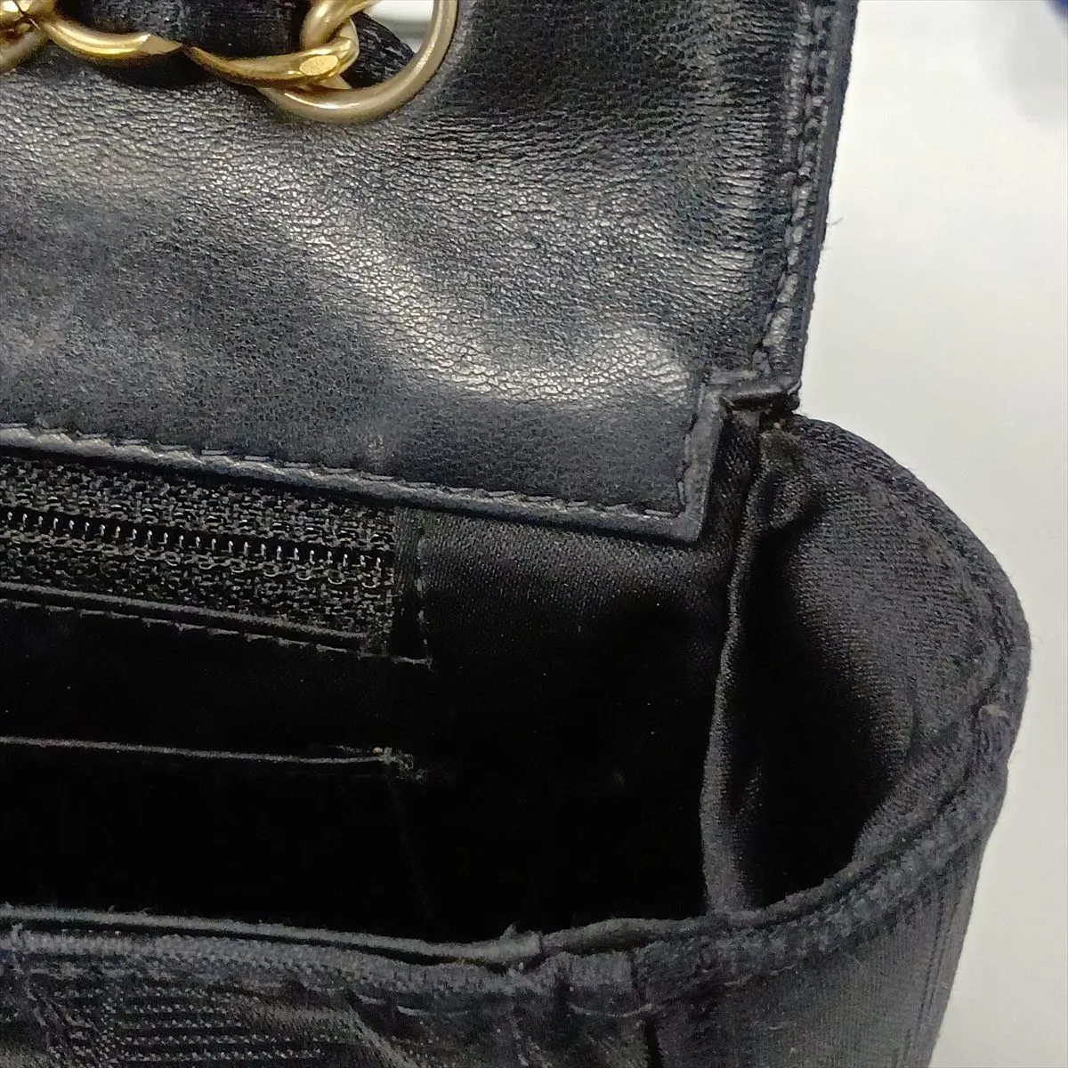 New Travel Line Nylon Single Flap Double Chain Bag, Black with Gold Hardware, 8152411 (Serial Number 8) — view 13