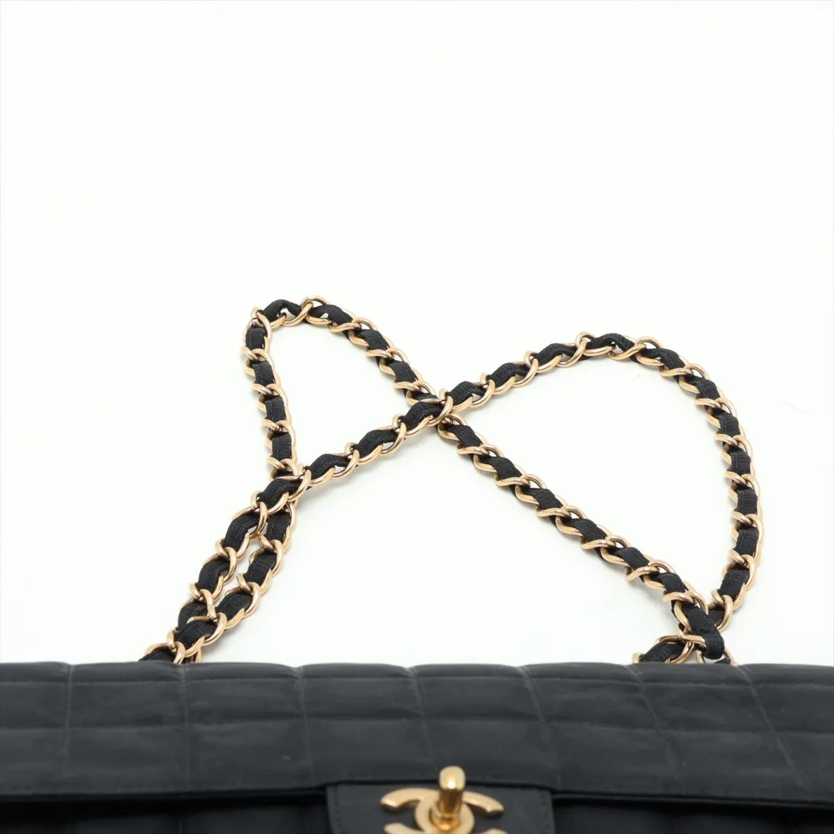 New Travel Line Nylon Single Flap Double Chain Bag, Black with Gold Hardware, 8152411 (Serial Number 8) — view 6