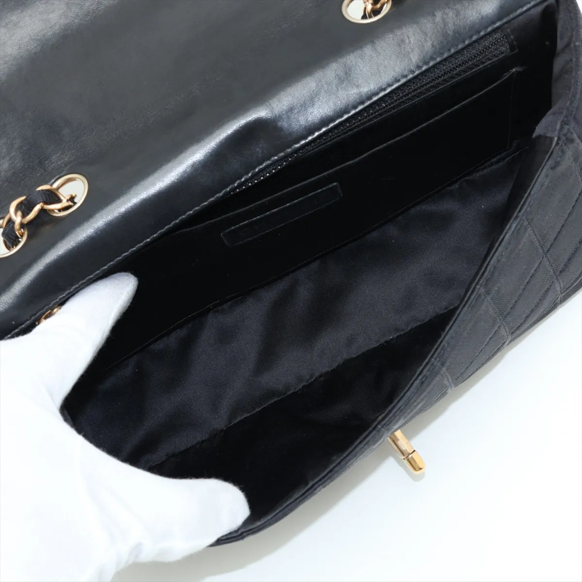 New Travel Line Nylon Single Flap Double Chain Bag, Black with Gold Hardware, 8152411 (Serial Number 8) — view 7