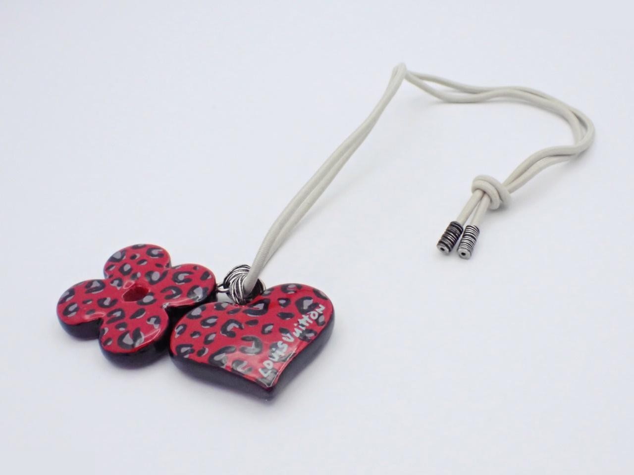 Leopard pendant necklace, red — view 3