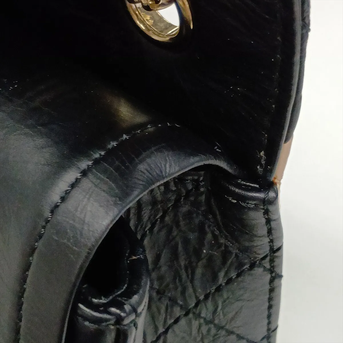 Matelassé 2.55 Vintage Calf Double Flap Double Chain Bag, Black x Beige, Gold Hardware, 23929885, Serial Number , A37586 — view 15