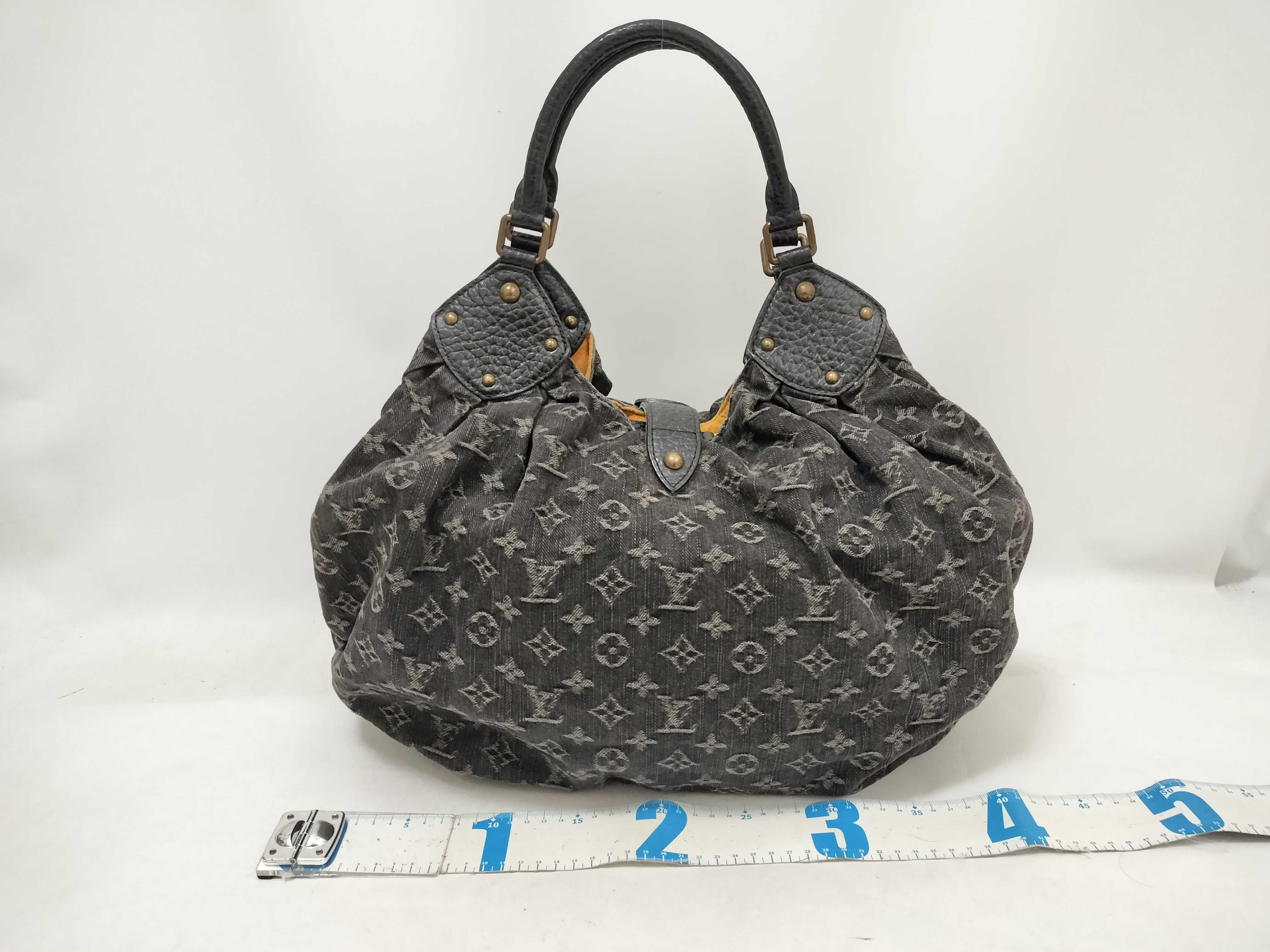 Monogram Denim Shoulder Bag, Black Denim Noir M95510 — view 2