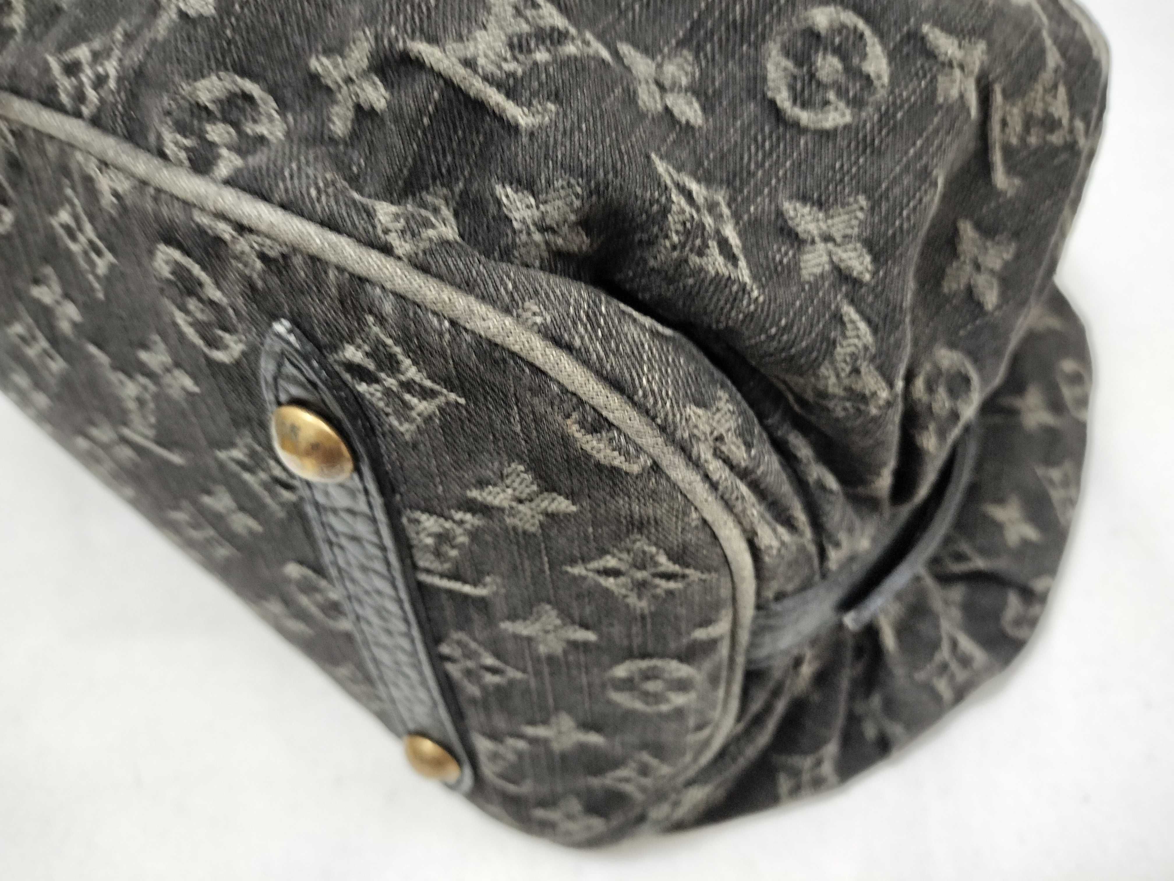 Monogram Denim Shoulder Bag, Black Denim Noir M95510 — view 6