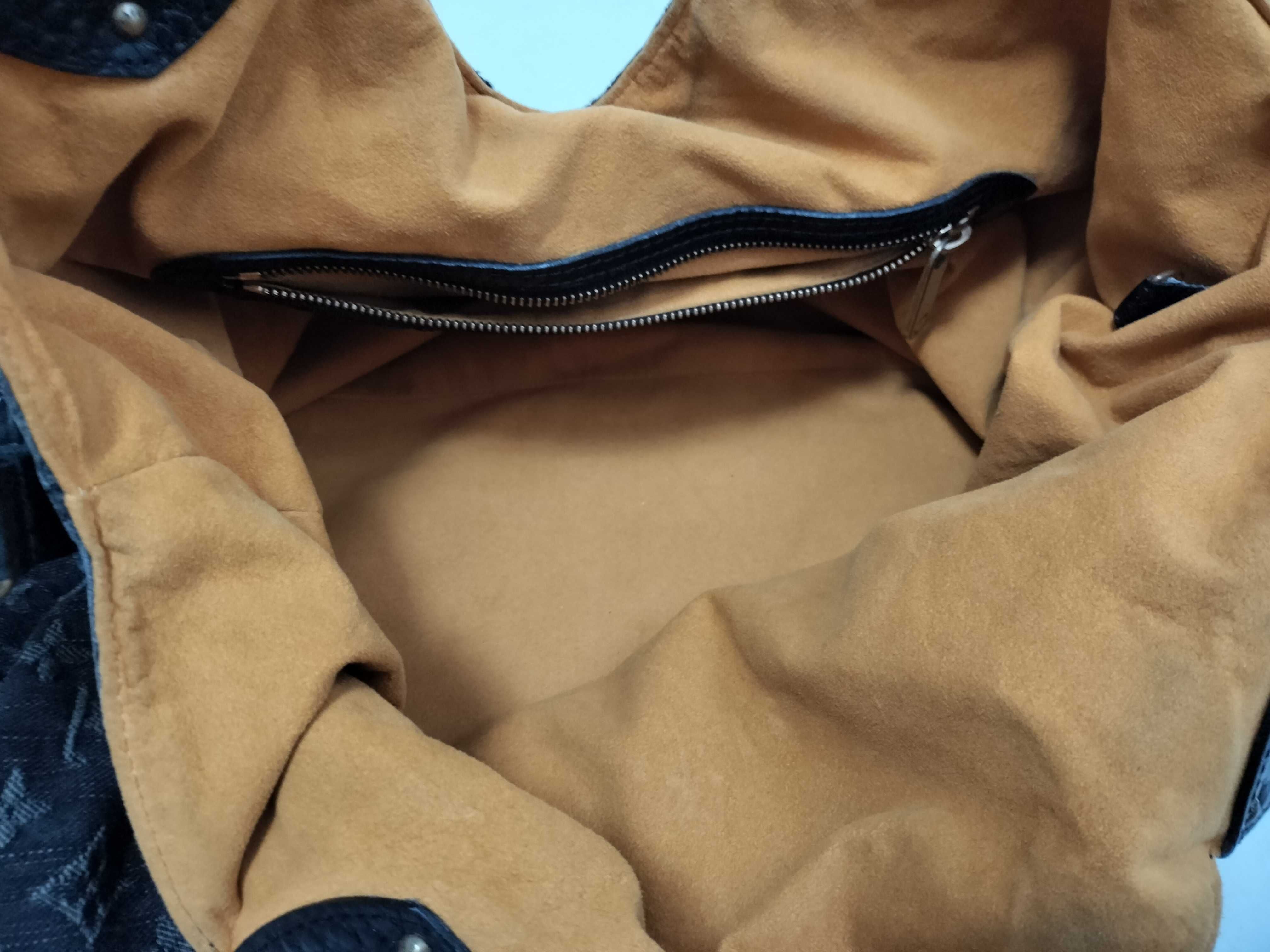 Monogram Denim Shoulder Bag, Black Denim Noir M95510 — view 9