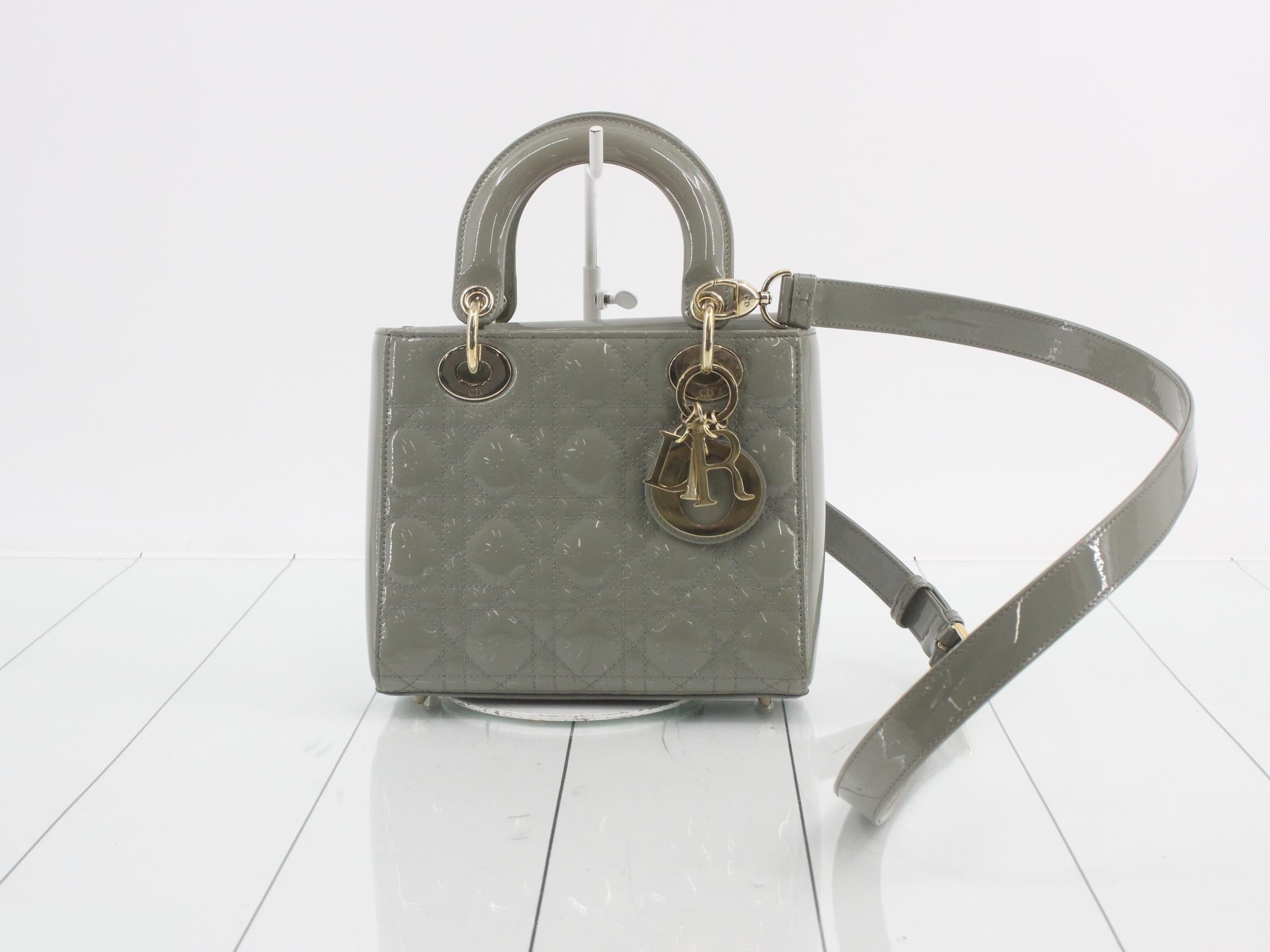 Lady Dior Canage Enamel 2-Way Shoulder/Handbag
