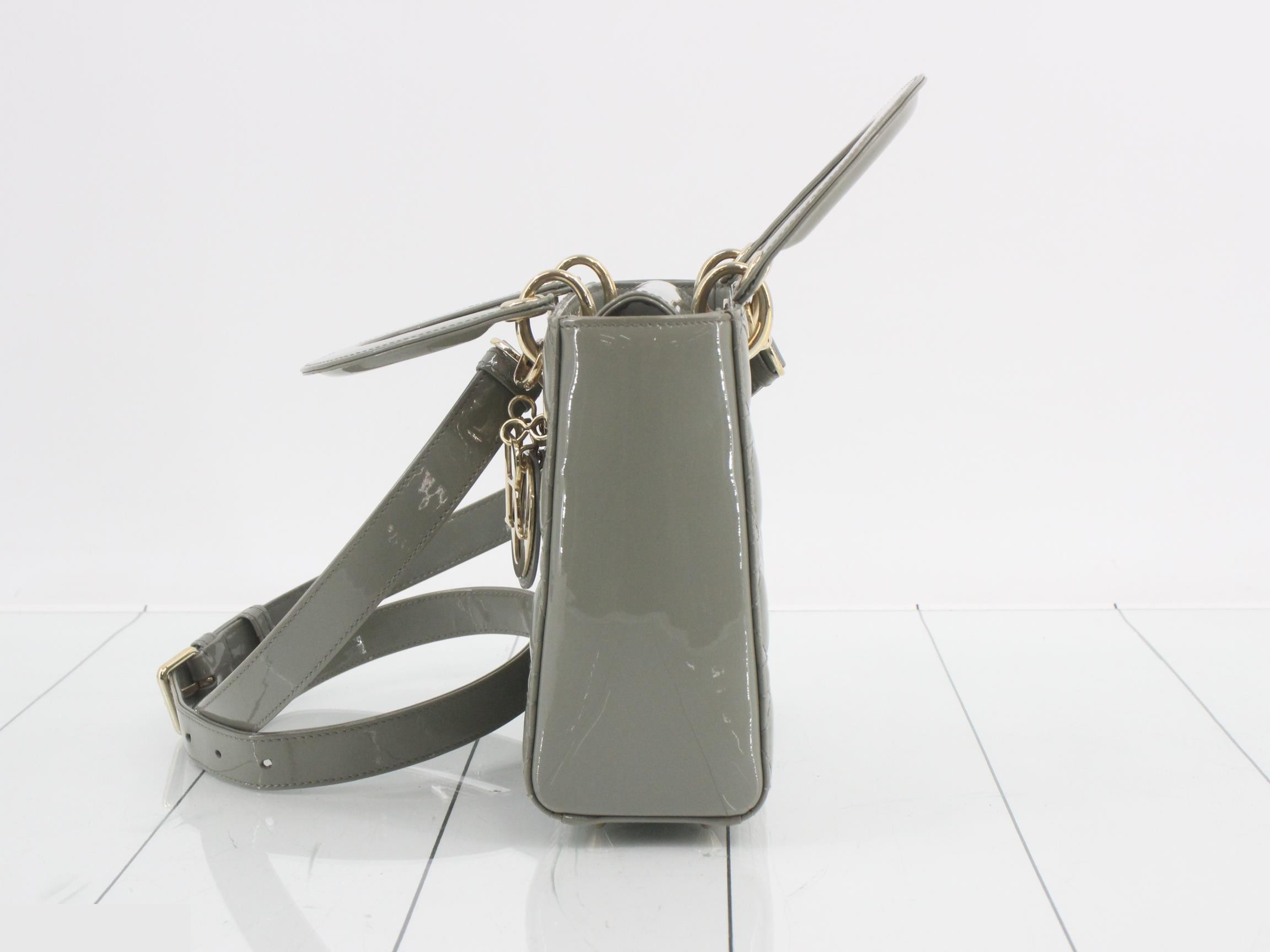 Lady Dior Canage Enamel 2-Way Shoulder/Handbag — view 3
