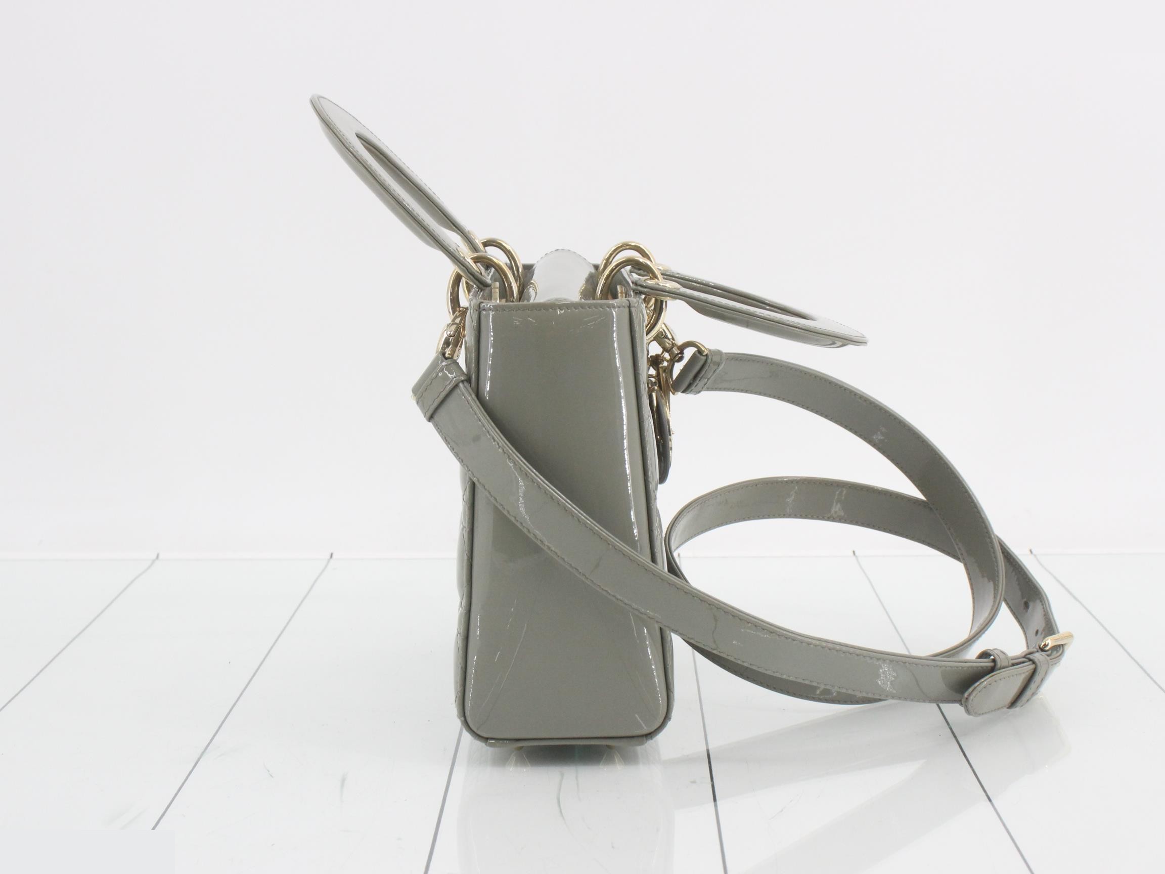 Lady Dior Canage Enamel 2-Way Shoulder/Handbag — view 4