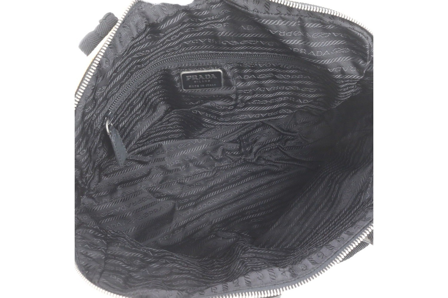 Triangle logo leather canvas handbag — view 7