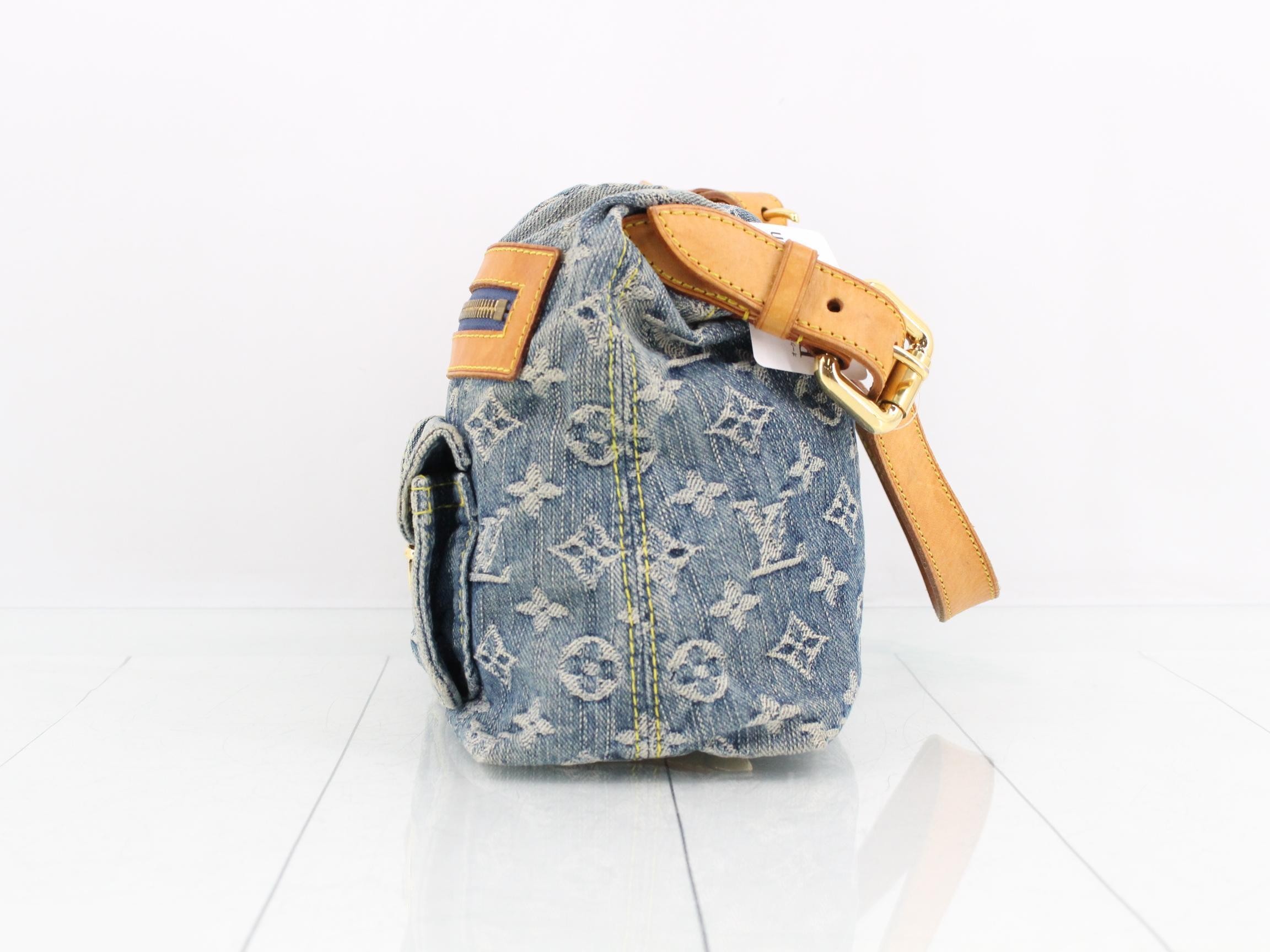 Monogram Denim Baggy PM Blue Shoulder Bag — view 3