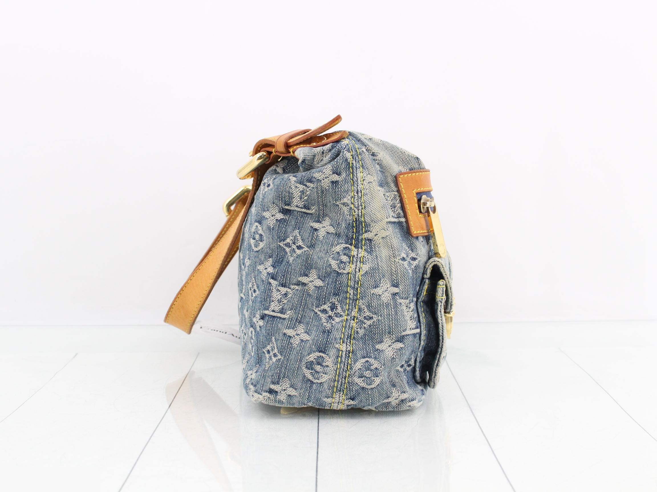 Monogram Denim Baggy PM Blue Shoulder Bag — view 4