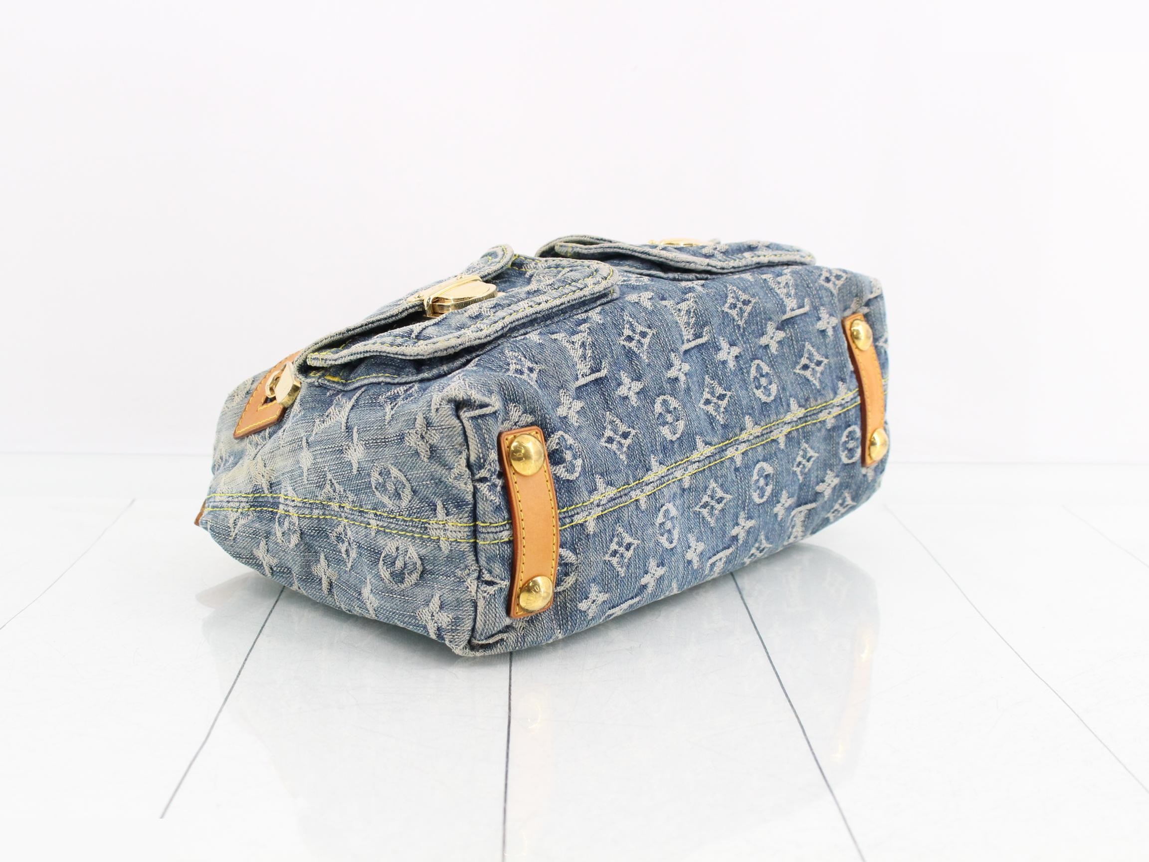 Monogram Denim Baggy PM Blue Shoulder Bag — view 5