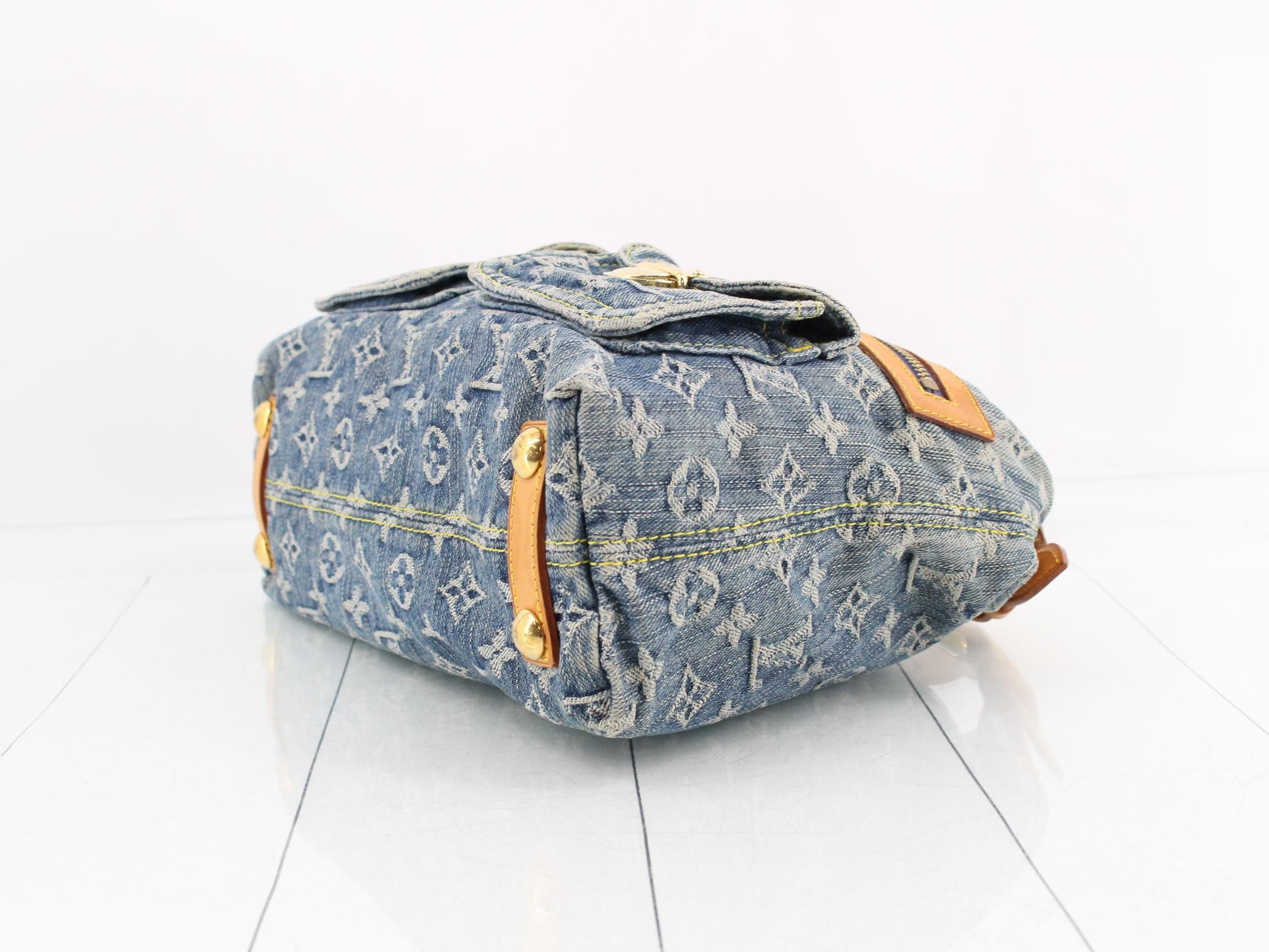 Monogram Denim Baggy PM Blue Shoulder Bag — view 6