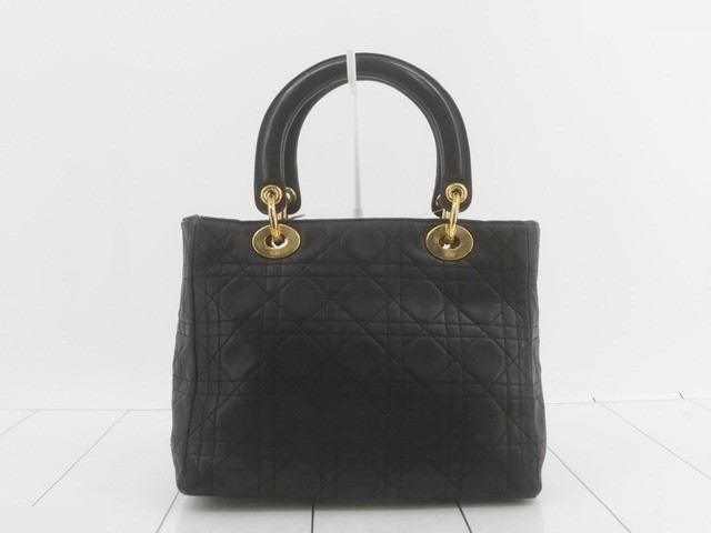 Lady Dior Lamb Black 2WAY Handbag G Hardware — view 2