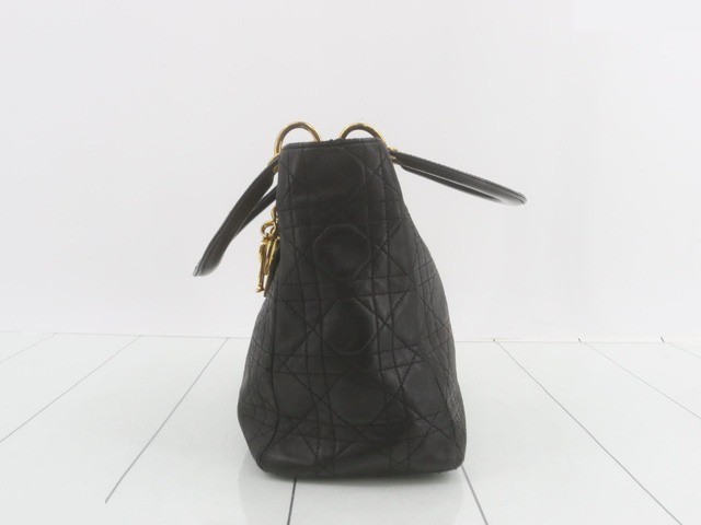 Lady Dior Lamb Black 2WAY Handbag G Hardware — view 3