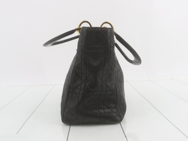 Lady Dior Lamb Black 2WAY Handbag G Hardware — view 4
