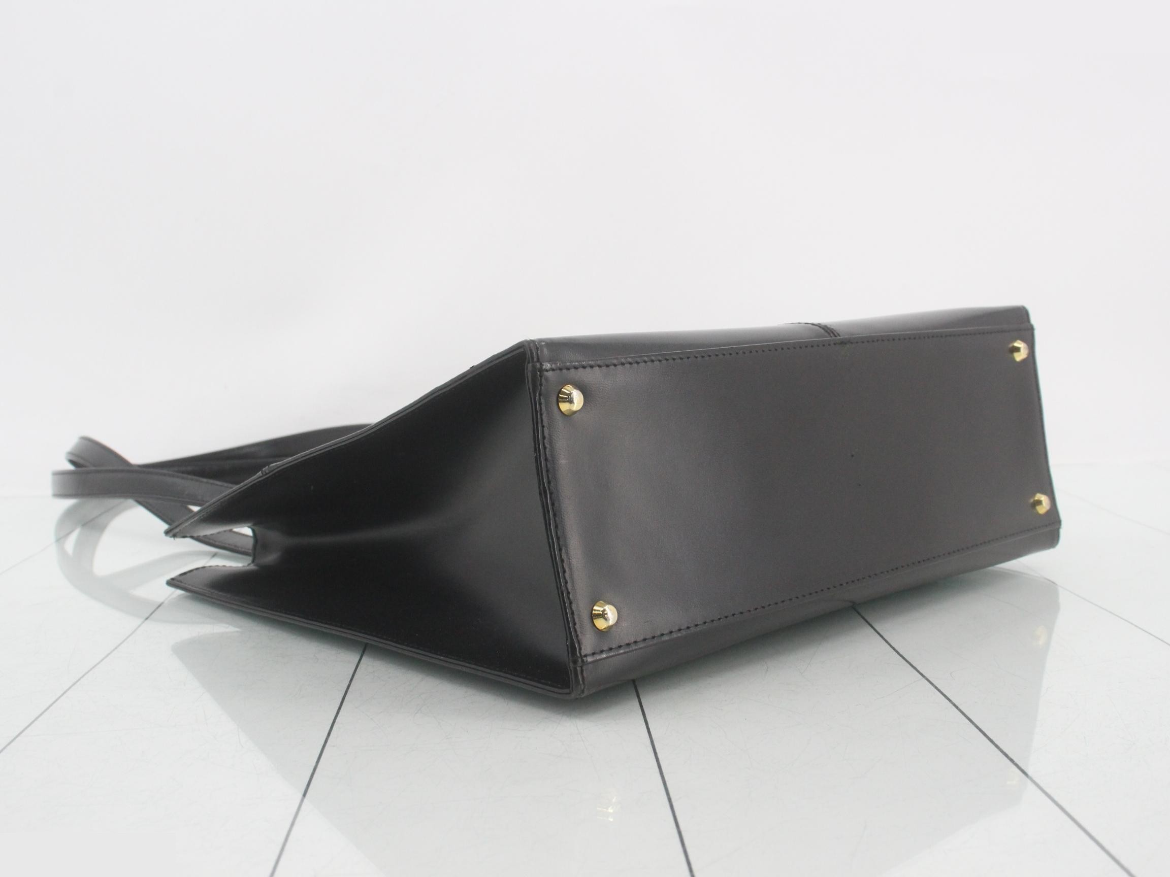 logo leather shoulder tote bag — view 5