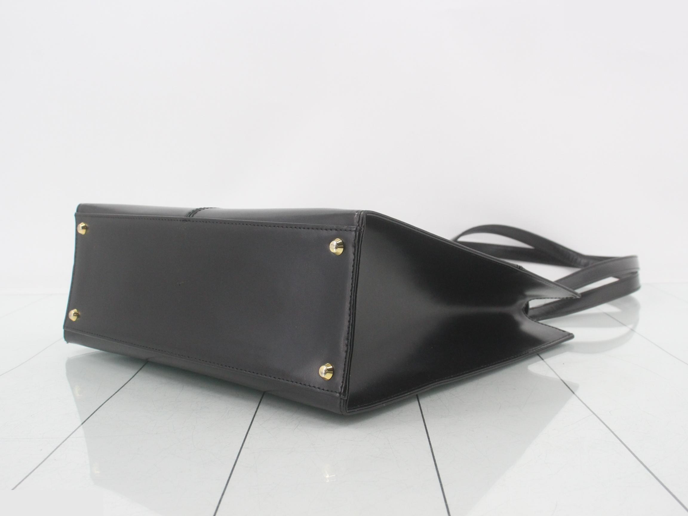 logo leather shoulder tote bag — view 6