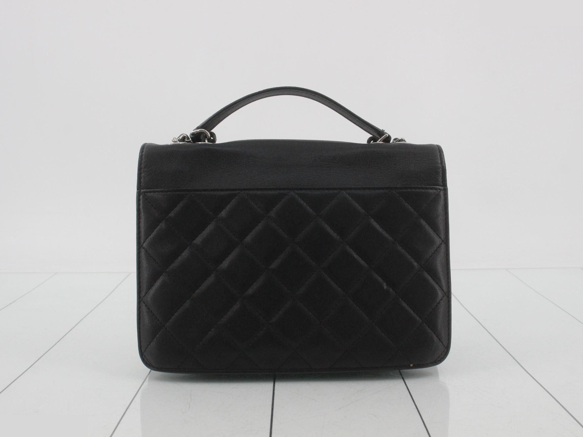 Matelassé Chain Handbag/Shoulder Bag, Black — view 2